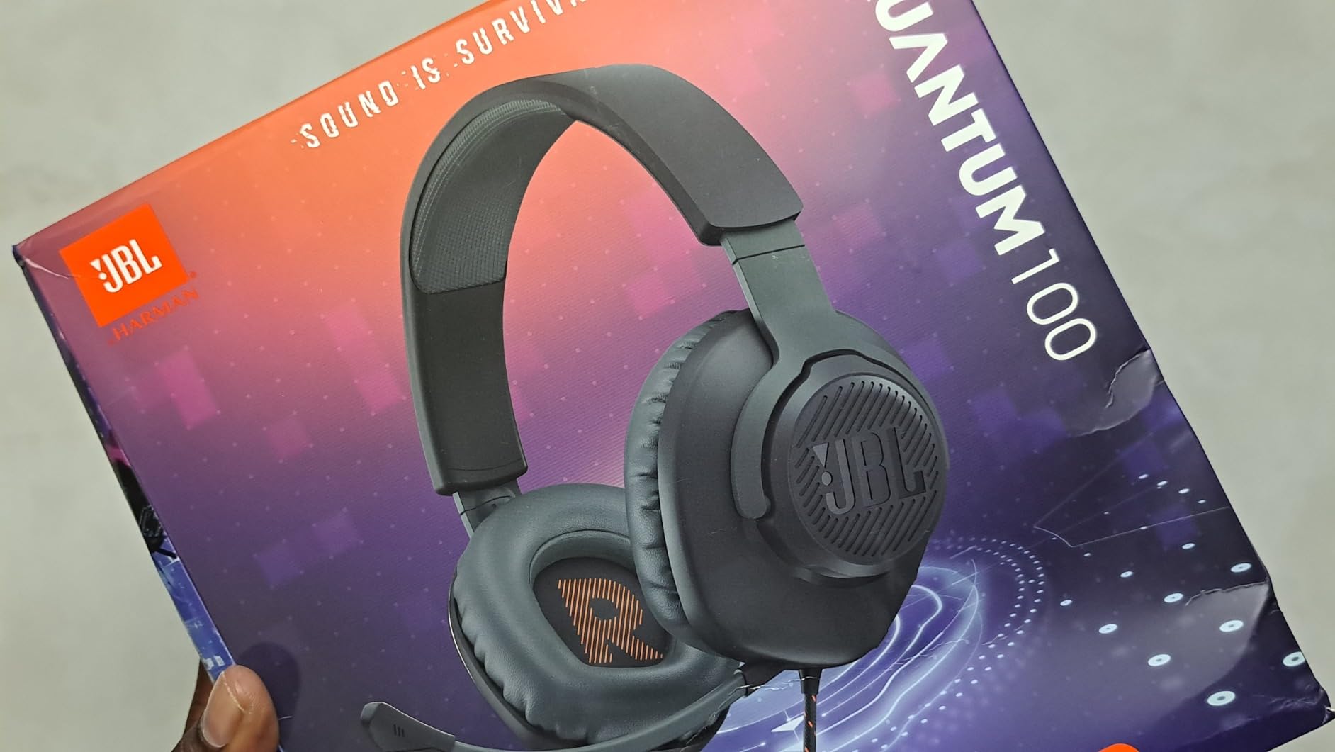 JBL Quantum 100 - Wired Over-Ear Gaming Headphones - Black, Large customer photo 2