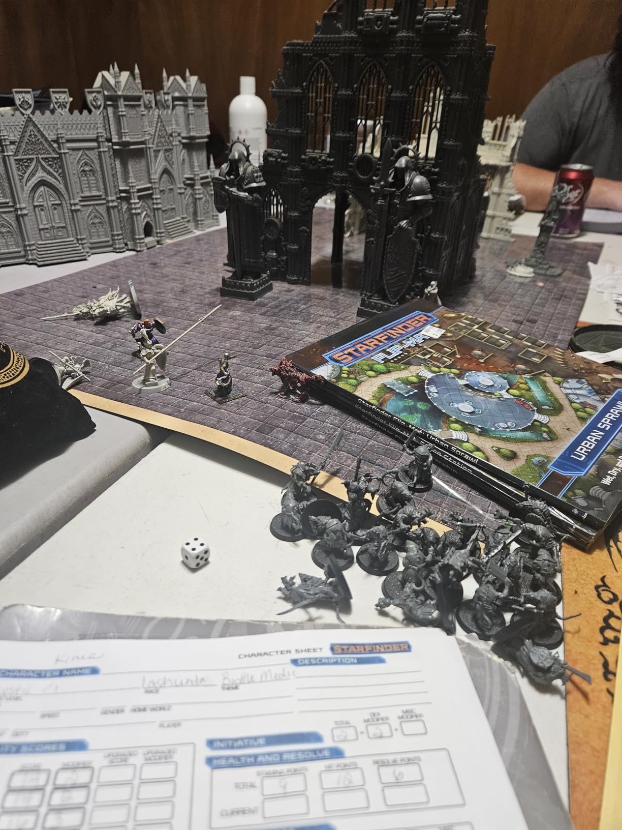 Tidyboss DND Starter Set | 3 X Double Sides 24x 36 Game Grid Mat | 6 Terrains Includes Dry Erase Markers, Eraser, Dice and Clips customer photo 2
