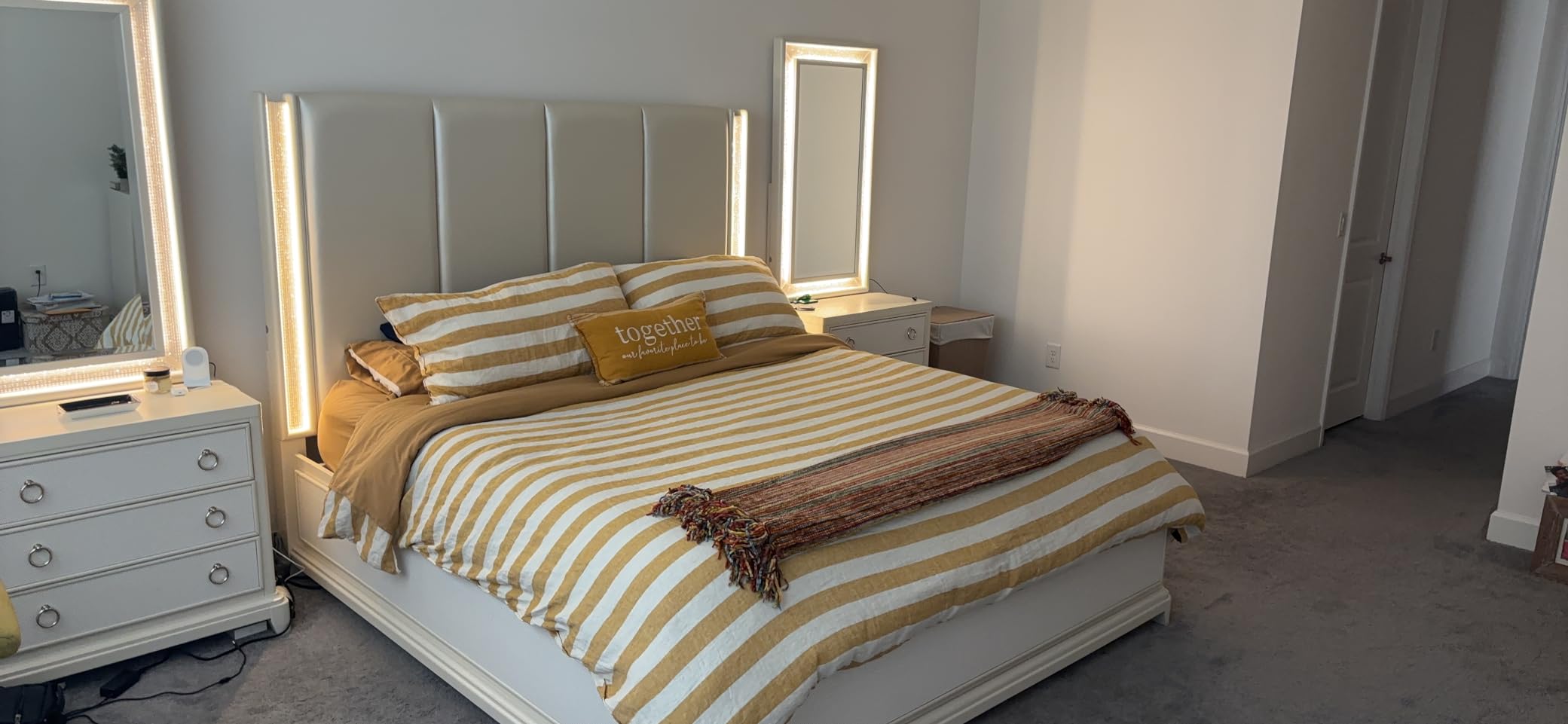 S VICTORY SYMBOL 100% Organic Linen Duvet Cover Set 3 Pieces,Stone Washed French Flax Bedding Set,1 Comforter Cover and 2 Pillowcase,(Yellow,Queen) Soft,Breathable customer photo 2