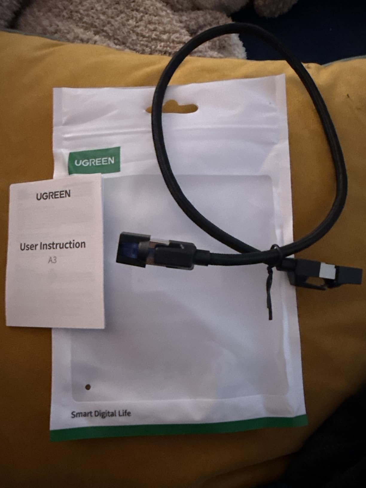 UGREEN Cat 8 Ethernet Cable 6FT, High Speed Braided 40Gbps 2000Mhz Network Cord Cat8 RJ45 Shielded Indoor Heavy Duty LAN Cables Compatible with Gaming PC PS5 PS4 PS3 Xbox Modem Router 6FT customer photo 1