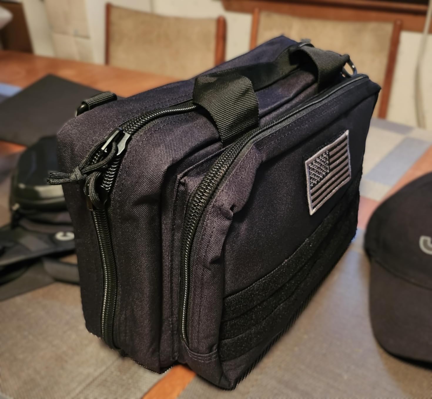 DBTAC Gun Case Bag XS | Tactical 1~2 Pistol Bag Firearm Shooting Case with Lockable Zipper for Shooting Range Outdoor Hunting | US Flag Patch + Universal Holster Included customer photo 1