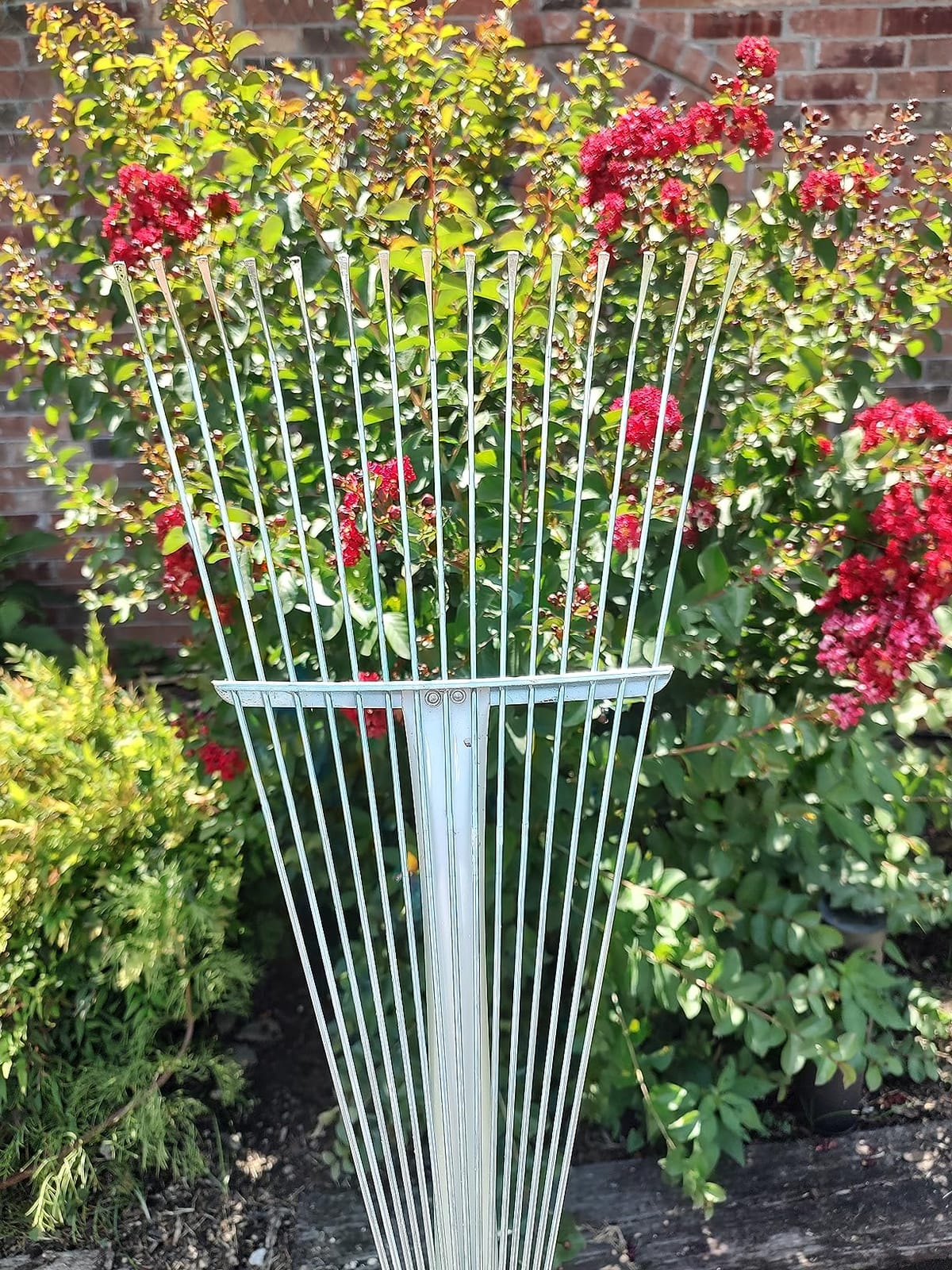 Buyplus Adjustable Garden Leaf Rake - 24 to 63 Inch Telescopic Metal Expandable Folding Leaves Rake, Metal Rake for Leaves, Yard Rakes for Lawn Yard, Flowers Beds, Black customer photo 2