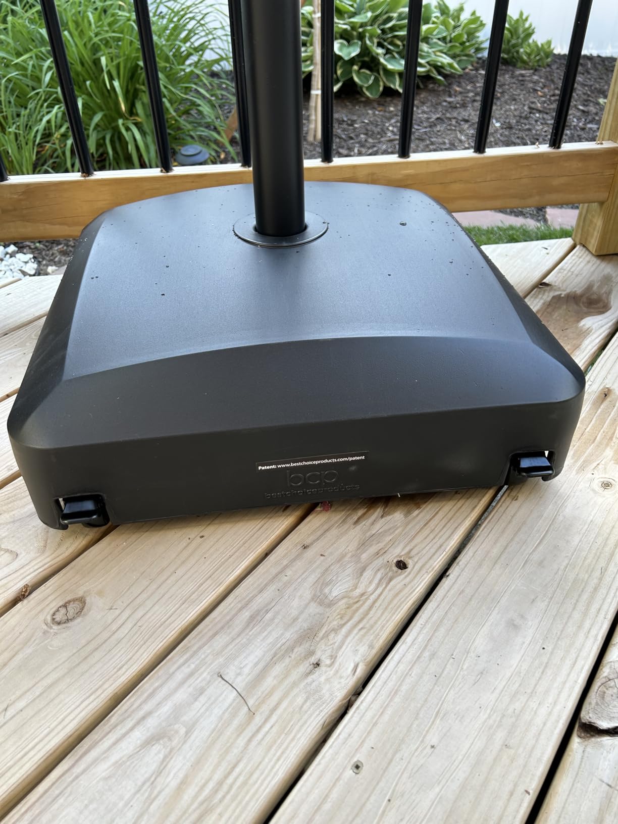 Best Choice Products 123lb Capacity Fillable Mobile Umbrella Base Heavy Duty Market Stand for Patio, Deck, Poolside w/ 4 Wheels, 2 Locks, 2 Knobs, Wind-Resistant Design - Black customer photo 1