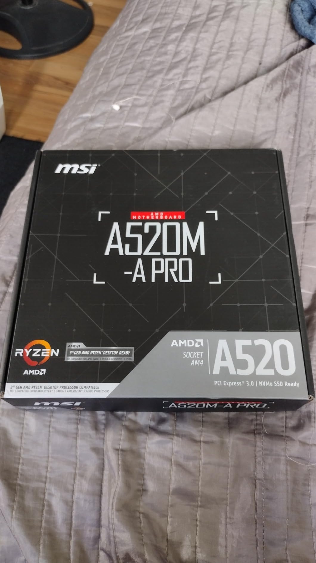 MSI A520M-A PRO Gaming Motherboard (AMD Ryzen 5000, AM4, DDR4, PCIe 3.0, SATA 6Gb/s, M.2, USB 3.2 Gen 1, DVI/HDMI, Micro-ATX) customer photo 1