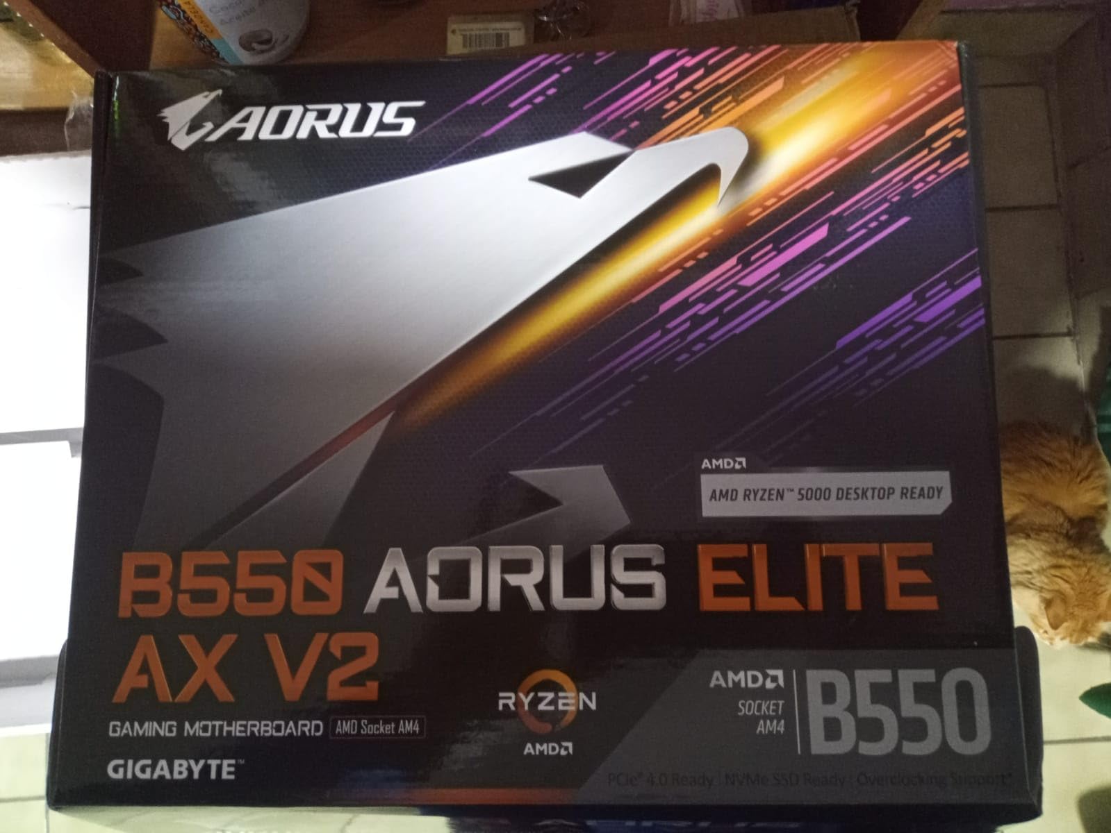 GIGABYTE B550 AORUS Elite AX V2 AMD AM4 ATX Motherboard, Supports Ryzen 5000/4000/3000 Processors, DDR4, 12+2 Power Phase, 2X M.2, PCIe 4.0, Front USB-C, WIFI6, 2.5 GbE LAN, Q-Flash Plus, RGB Fusion customer photo 2