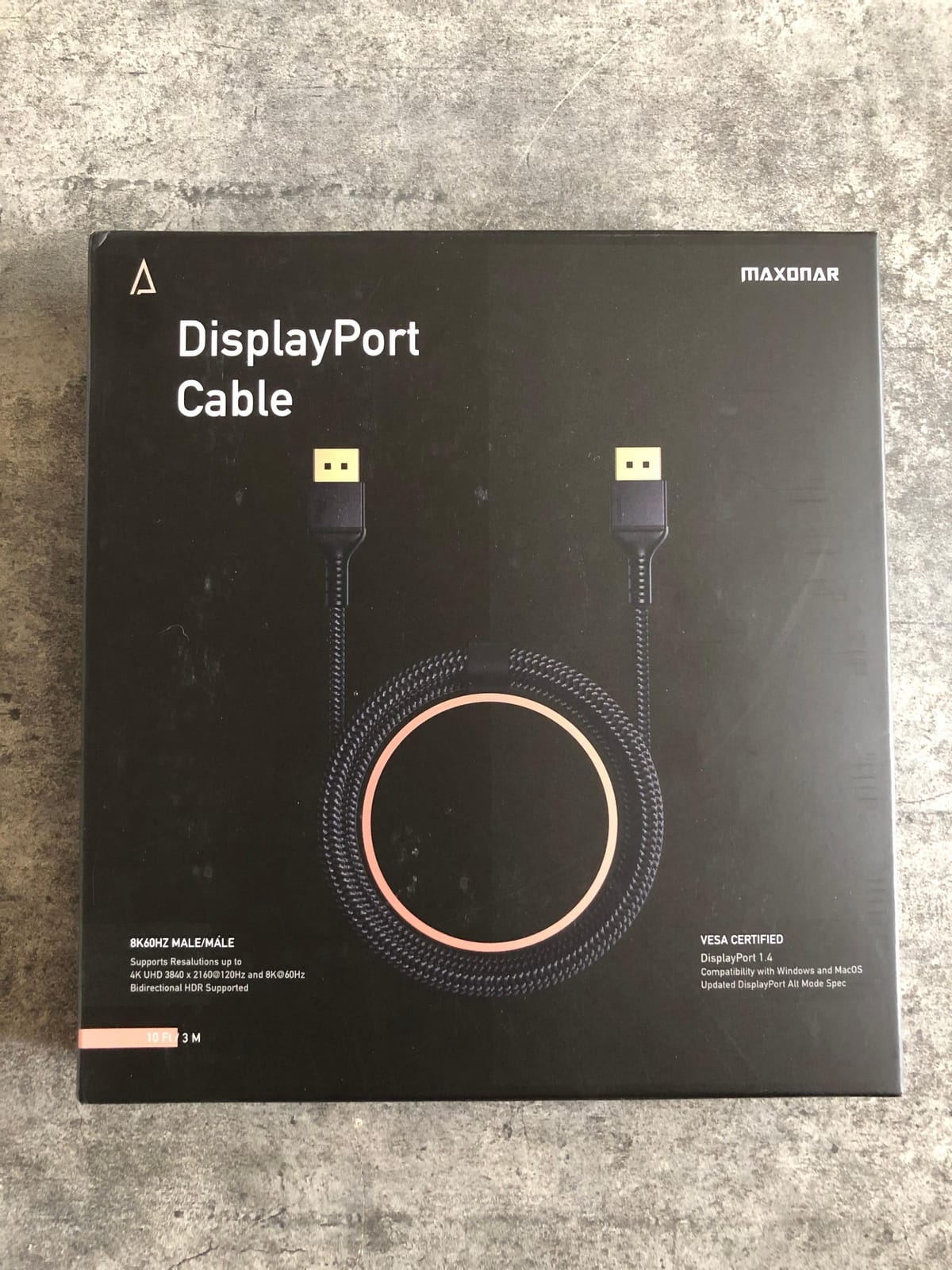 Maxonar 8K VESA Certified DisplayPort Cable 1.4, 10ft/ 3M DP Cable Cord customer photo 1