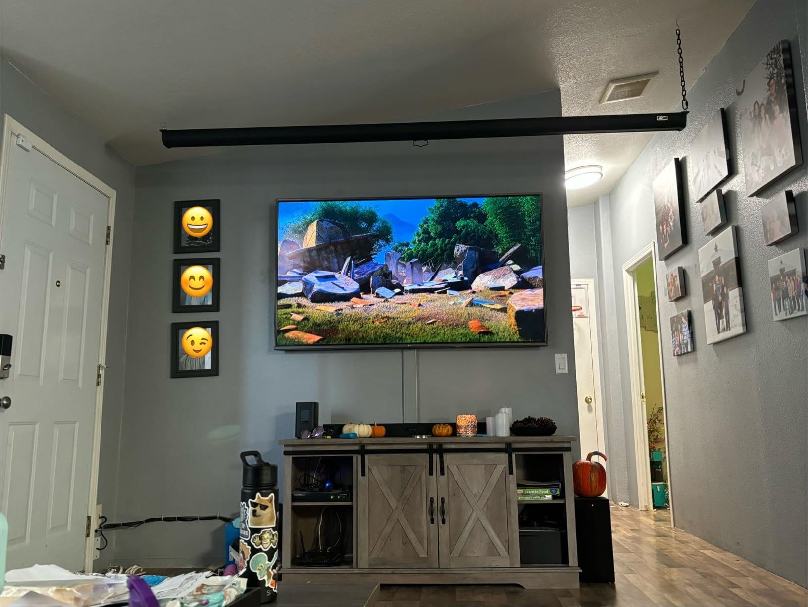 Elite Screens Manual B, 80-INCH Manual Pull Down Projector Screen 4K/8K Home Theater Movie Gaming Projection Screen, M80H customer photo 2