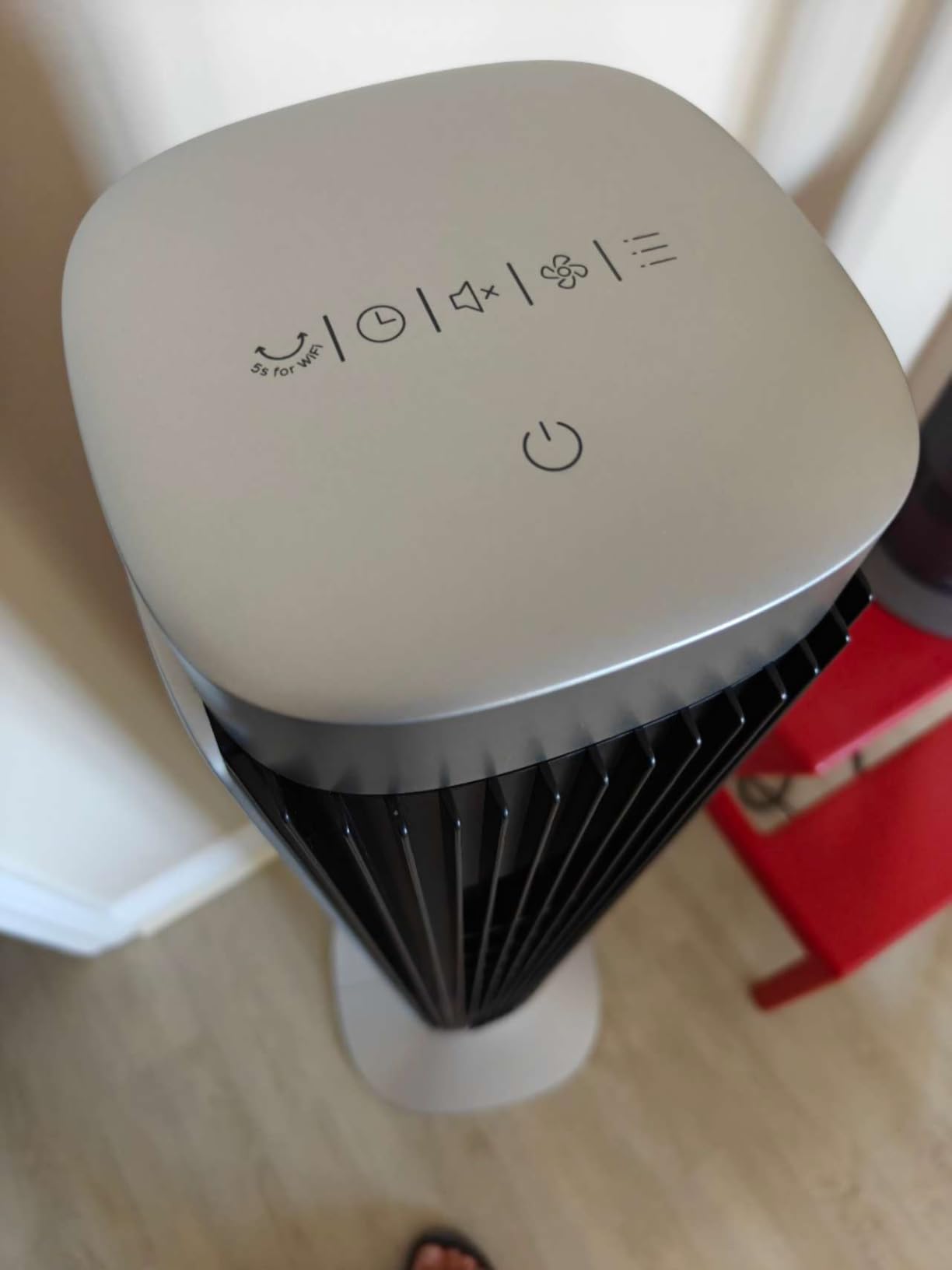 DREO Tower Fan for Bedroom, Upgraded DC 28ft/s Velocity, 9 Speeds | Quiet Standing Fan, 90° Oscillating Cooling Fan, 4 Modes, 12H Timer, Bladeless Fan Powerful for Home, Black customer photo 2