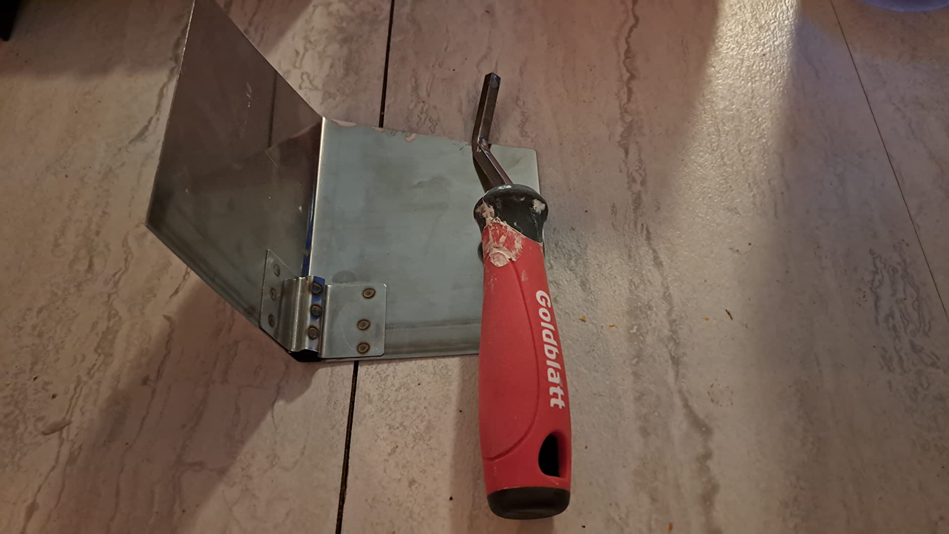 Goldblatt 2 Piece Drywall Corner Tool Set, Outside & Inside Corner Trowel | Stainless Steel Build, Drywall Finishing Tool, Plaster Corner Work, Comfortable Soft Grip Handle customer photo 2