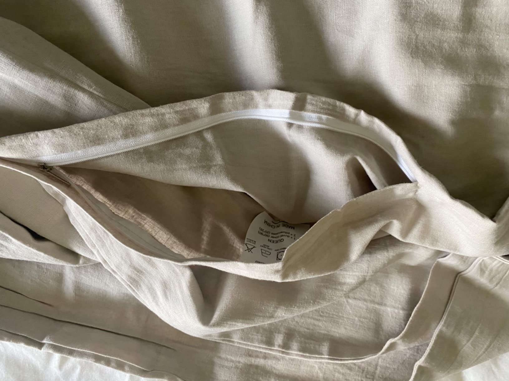Ivellow Pure Linen Duvet Cover Queen Size, 100% Washed French Flax 3 Pieces customer photo 1