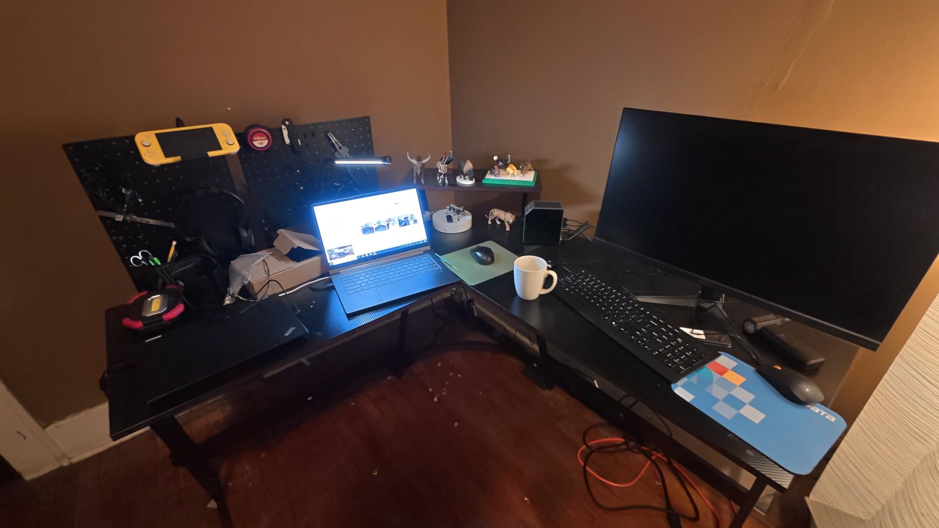 Homall L Shaped Gaming Desk Computer Corner Desk PC Gaming Desk Table | with Large Monitor Riser Stand for Home Office Sturdy Writing Workstation (Black, 51 Inch) customer photo 2