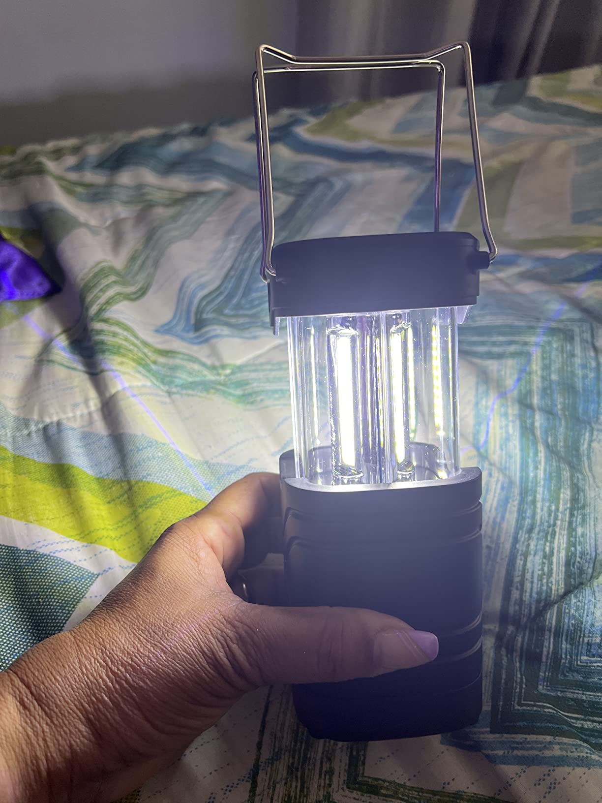 LETMY 4 Pack Camping Lantern, Rechargeable LED Lanterns, Solar Lantern Battery Powered Hurricane Lanterns Flashlight with 3 Powered Ways & USB Cable for Emergency, Power Outage, Hurricane Supplies customer photo 2