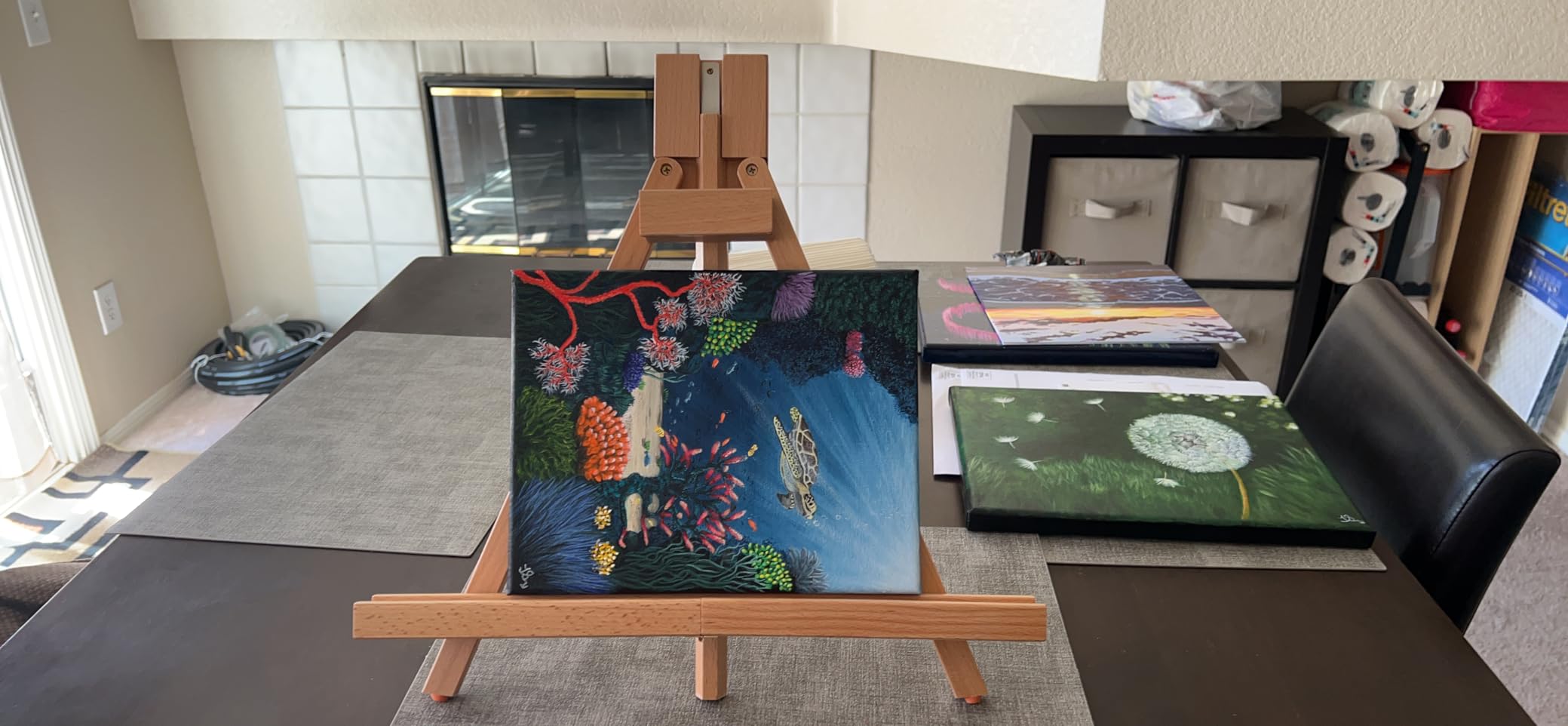 Miratuso Painting Easel, A-Frame Wooden Tabletop Easel Display Stand customer photo 2