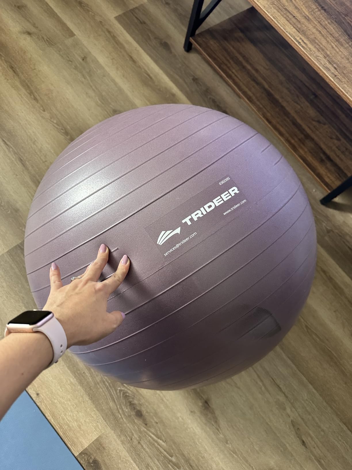 Trideer Yoga Ball for Exercise, Pregnancy, Active Sitting, 55/65/75cm | Non-Slip Durable PVC, Home-Friendly Neutral Colors, Versatile Everyday Use, Balance, Core & Flexibility Training customer photo 1