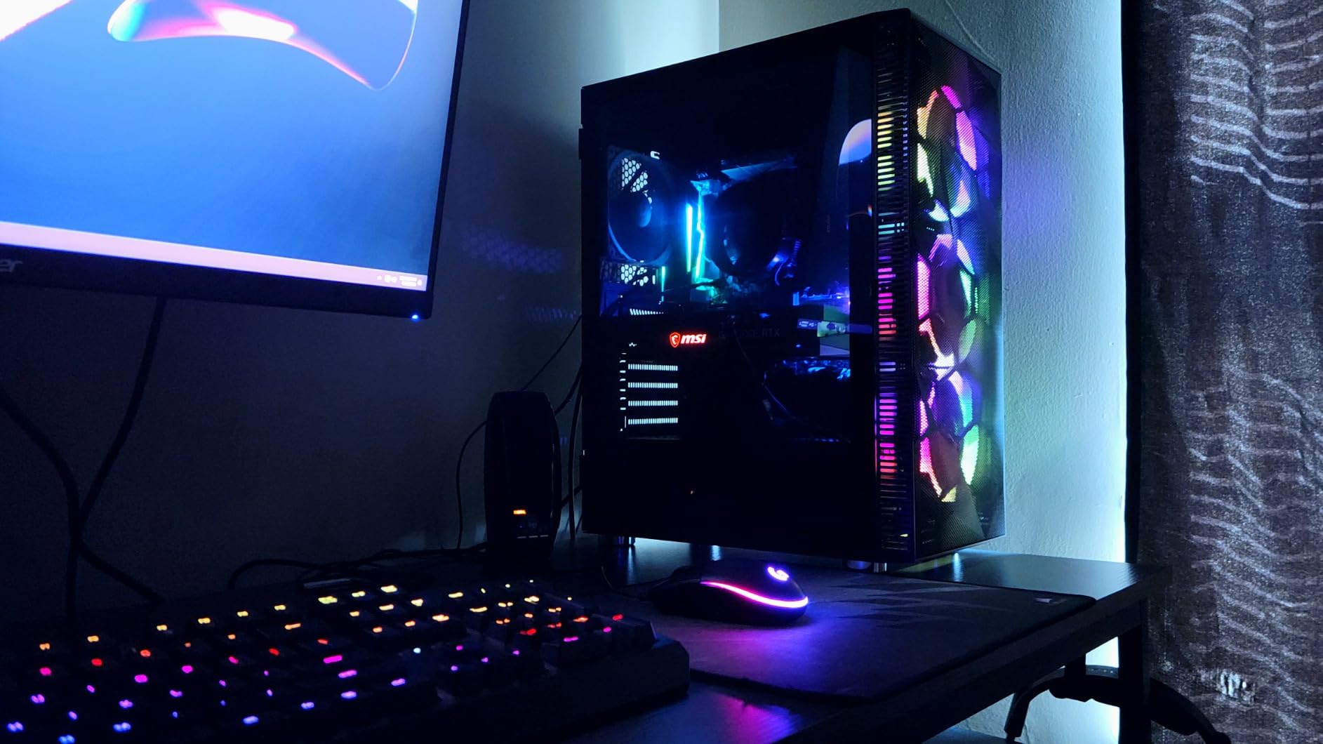 MONTECH X3 Mesh High Airflow ATX Mid-Tower PC Case, 6 Fixed RGB Fans, Black customer photo 2
