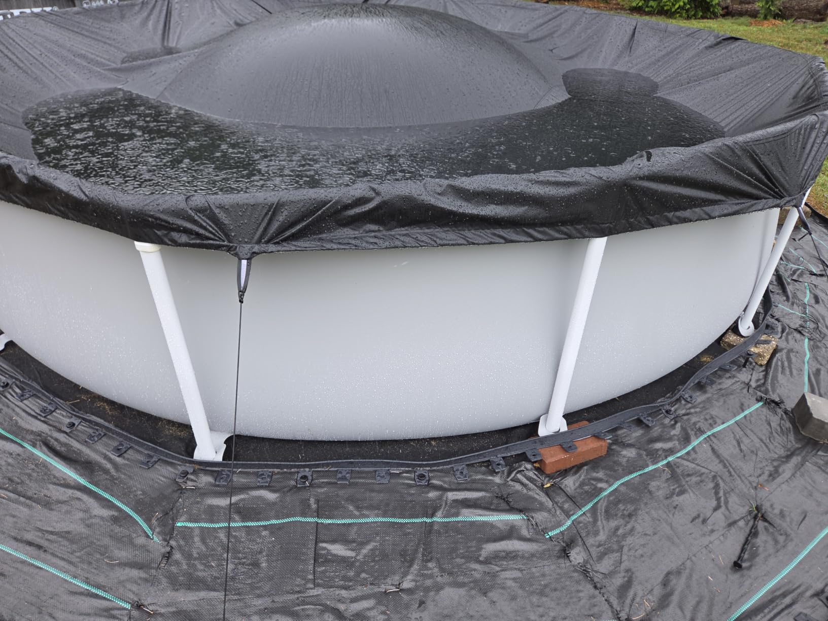 LXKCKJ 12 Ft Pool Cover for Above Ground Pool, Round 420D Solar Oxford Tarp customer photo 2
