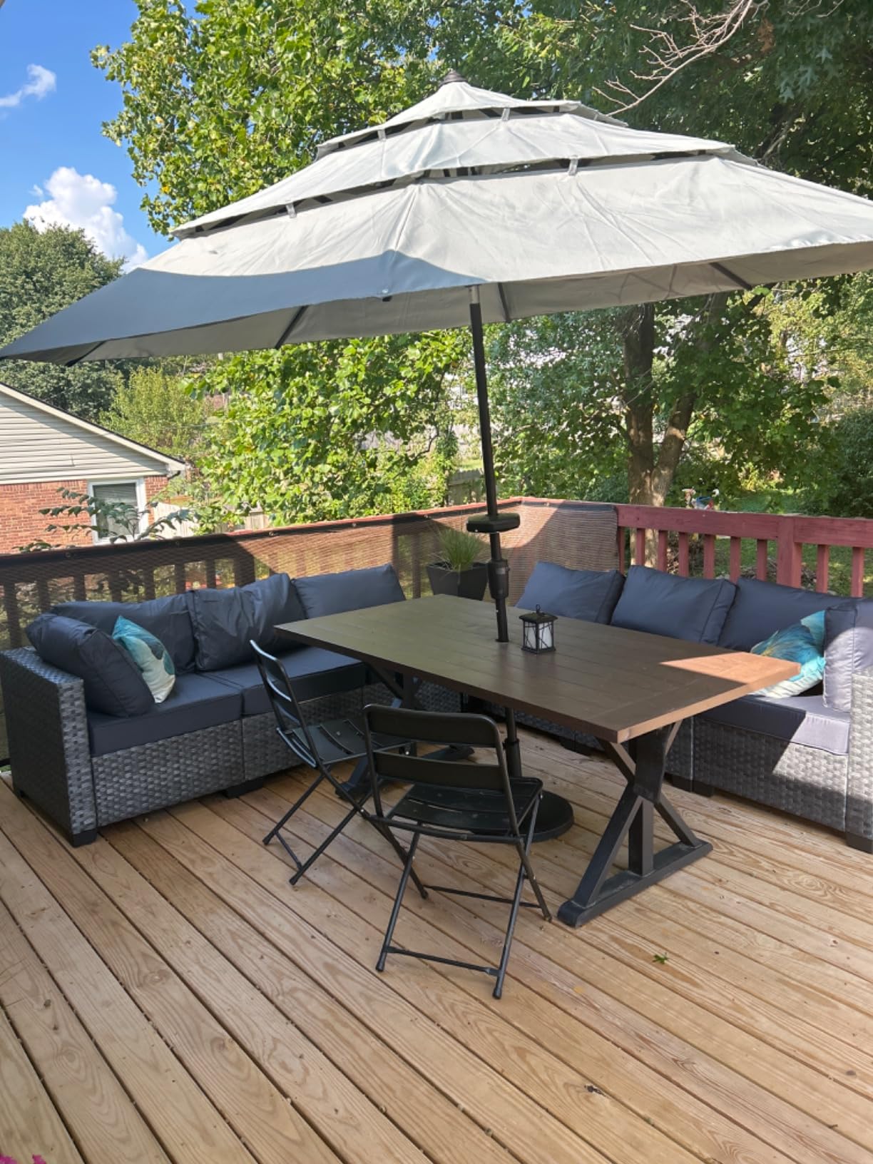Lviden 7 Pieces Wicker Patio Furniture Set Outdoor Sectional Conversation Sofa Set with Storage Table Non-Slip Cushions and Furniture Cover, Light Grey customer photo 1