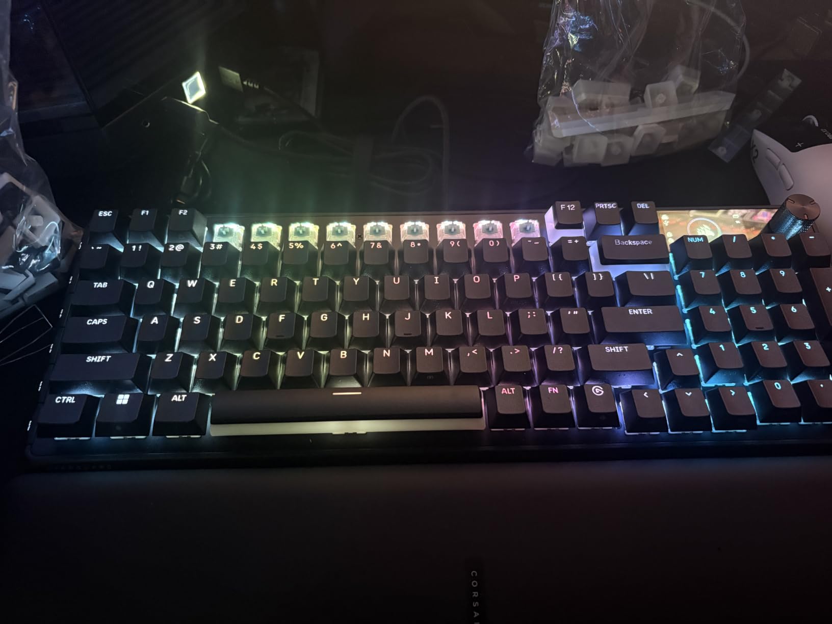 Womier Pudding Keycaps, PBT Shine Through Keycaps Black 164 Keys Set | Custom Key caps Set OEM Profile, Universal Compatiability Mechanical Keyboard Keycaps for 100%, 75%, 65%, 60% Keyboard-Black customer photo 1