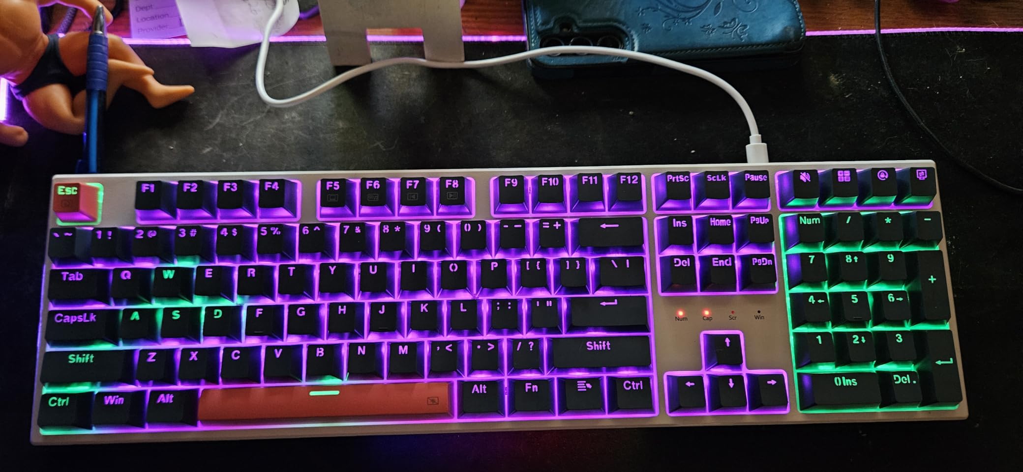 Womier Pudding Keycaps, PBT Shine Through Keycaps Black 164 Keys Set | Custom Key caps Set OEM Profile, Universal Compatiability Mechanical Keyboard Keycaps for 100%, 75%, 65%, 60% Keyboard-Black customer photo 2