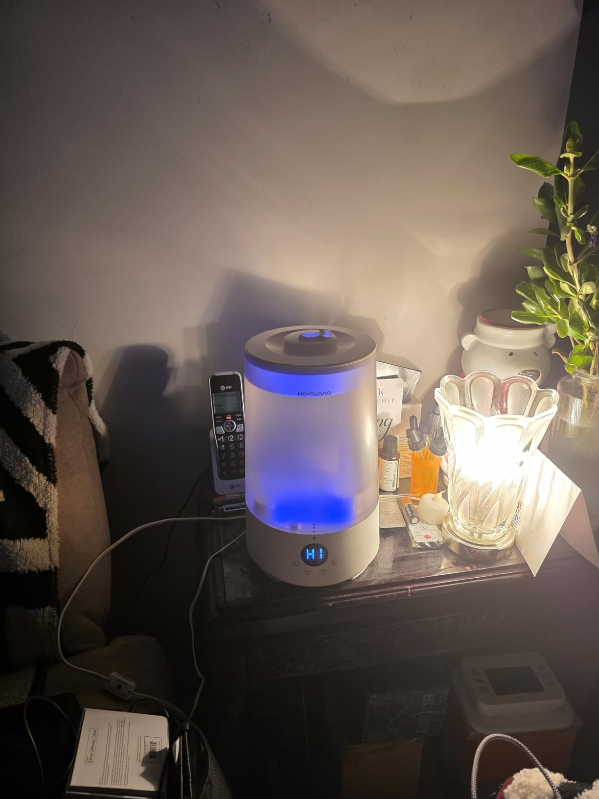 Homvana Top-Fill Cool Mist Humidifiers for Bedroom, Large Room(3.6L,Grey) | Quiet, Easy-to-Clean 2-in-1 Baby Humidifier & Oil Diffuser for Congestion Relief, Last for 4 Night customer photo 2