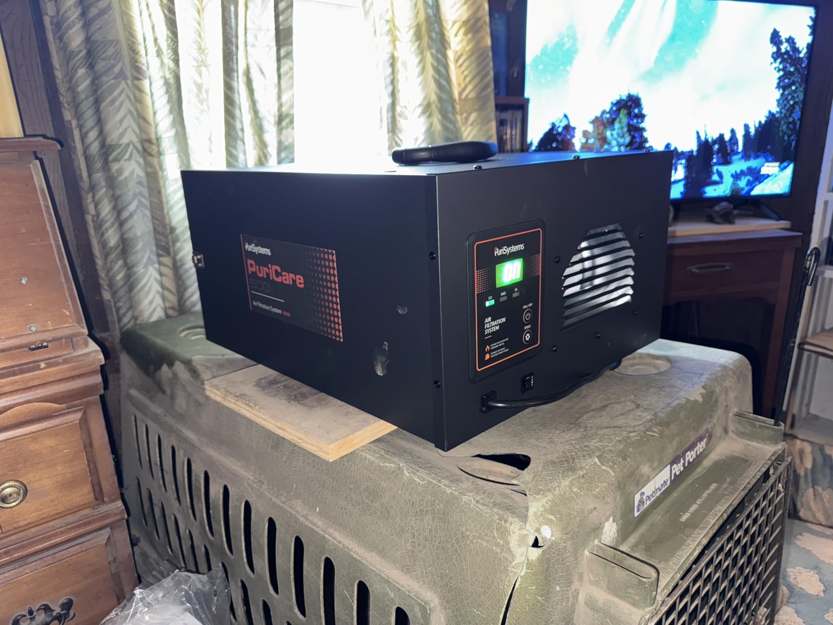 PURISYSTEMS Air Filtration System 3-Speed Remote, Built-in Ionizer, PuriCare 500IG Hanging Air Filter w/RF Remote for Woodworking, Garage and Shop Dust Collector, up to 500 sq. ft (350/450/500 CFM) customer photo 2
