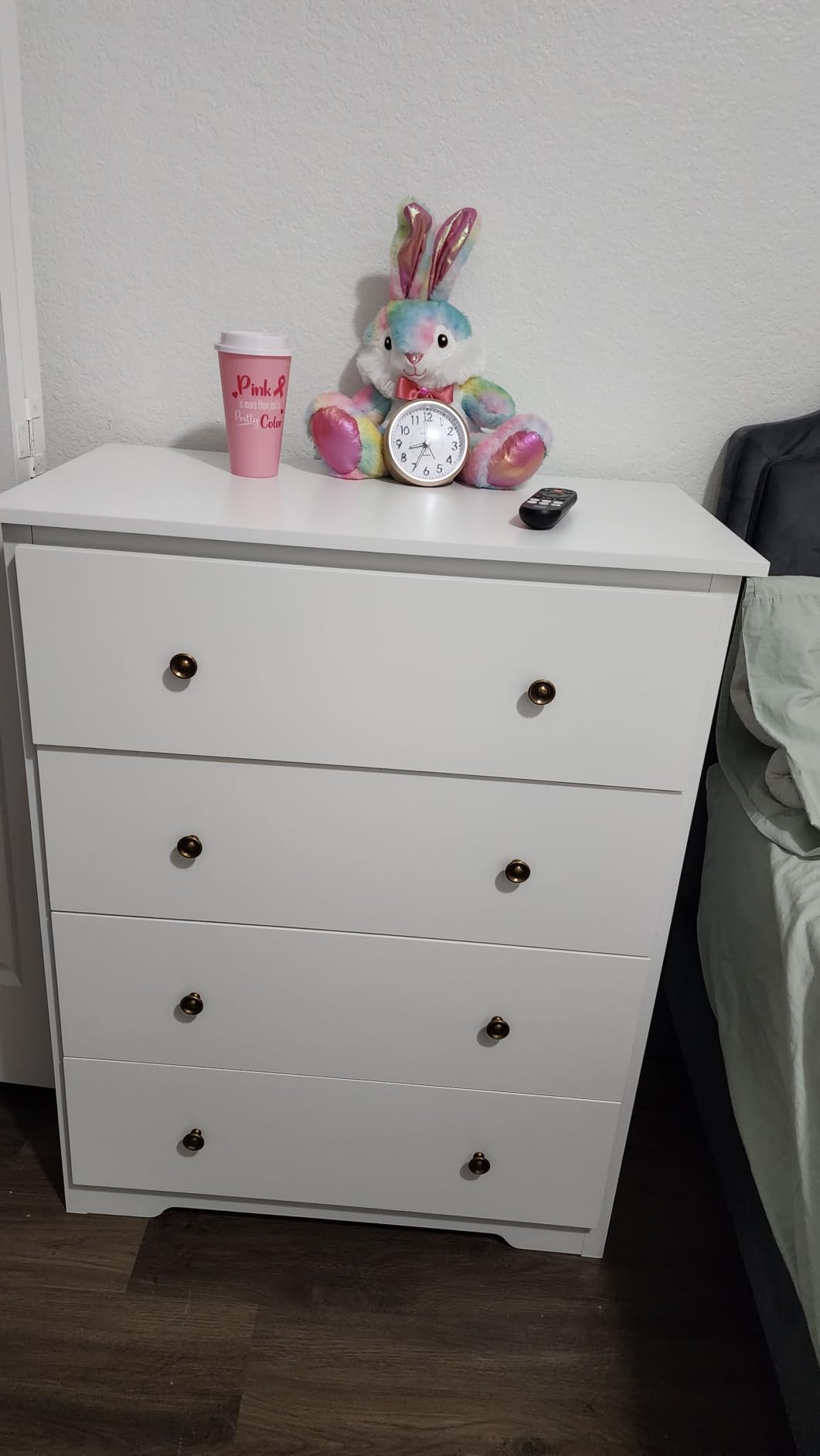 HOUSUIT White Dresser with 4 Drawers, 29