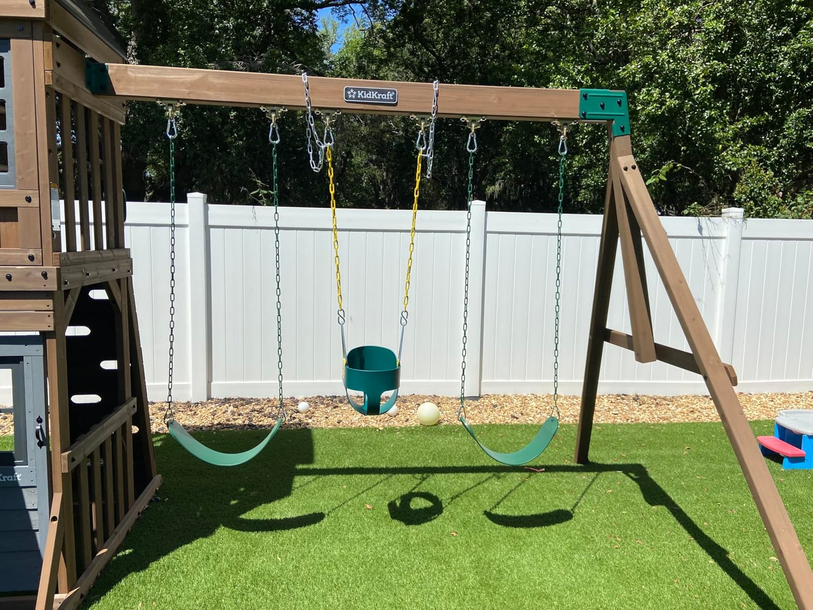 High Back Full Bucket Toddler Swing Seat with Yellow Coated Chains Fully Assembled Baby Swing Set Accessories customer photo 2