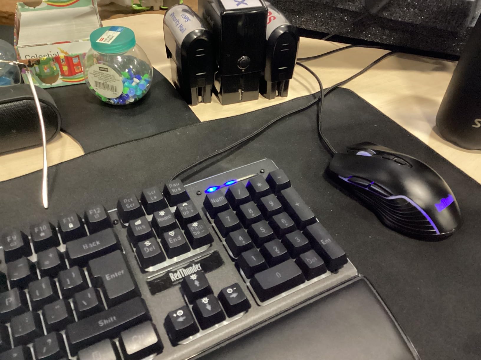 RedThunder K10 Wired Gaming Keyboard and Mouse and Wrist Rest Combo, RGB Backlit, Mechanical Feel Anti-ghosting Keyboard + 7D 7200 DPI Mice+Soft Leather Wrist Rest 3 in 1 PC Gamer Accessories(Black) customer photo 1