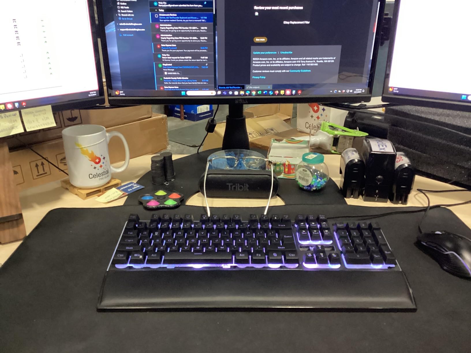 RedThunder K10 Wired Gaming Keyboard and Mouse and Wrist Rest Combo, RGB Backlit, Mechanical Feel Anti-ghosting Keyboard + 7D 7200 DPI Mice+Soft Leather Wrist Rest 3 in 1 PC Gamer Accessories(Black) customer photo 2