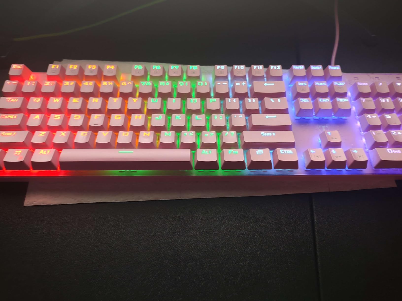 RisoPhy Mechanical Gaming Keyboard, RGB 104 Keys Ultra-Slim LED Backlit USB Wired Keyboard with Blue Switch, Durable Abs Keycaps/Anti-Ghosting/Spill-Resistant Computer Keyboard for PC Mac Xbox Gamer | 104 Keys, RGB LED Backlit, Durable Abs Keycaps, Anti-Ghosting/Spill-Resistant/Ultra-Slim Computer Keyboards PC Mac Xbox Gamer customer photo 1