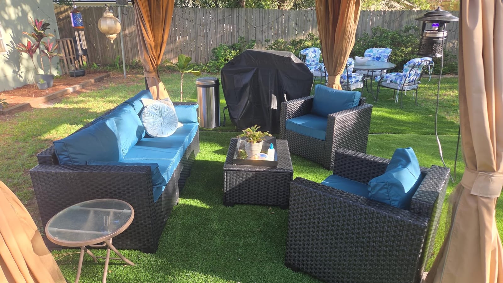 Rattaner 5-Piece Patio Furniture Sofa Set Outdoor Wicker Sectional Couch with Storage Table Non-Slip Cushions Furniture Covers, Grey customer photo 1