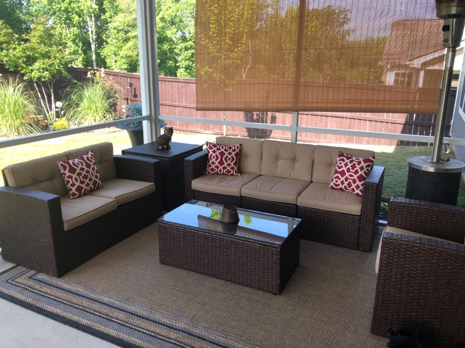 Super Patio 8 PCS Patio Furniture Set with Storage Box & Coffee Table, Gary customer photo 1