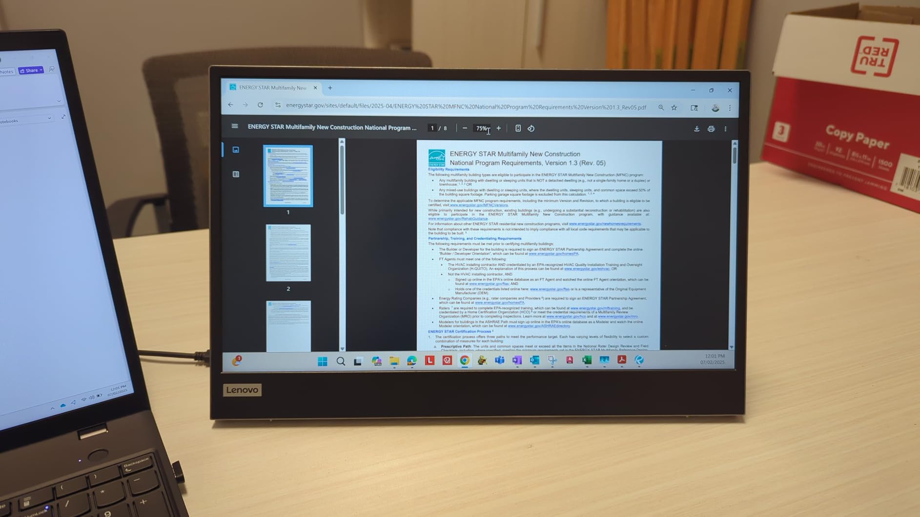 Lenovo L15 Portable Monitor, 15.6” Display, Full HD Resolution, IPS Panel, 250 nits Brightness, 60Hz Refresh Rate, USB-C Ports, Height-Adjustable Stand, Flicker-Free Technology, Grey customer photo 1