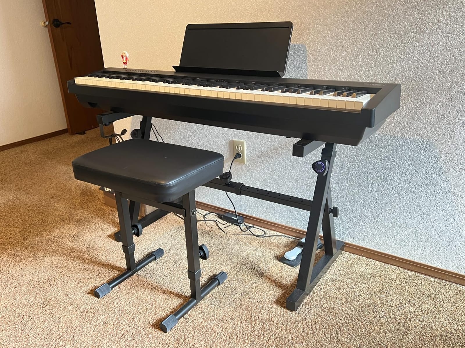 Liquid Stands Piano Keyboard Stand and Bench Set - Portable Heavy Duty Digital Piano Stand for 54-88 Key Electric Pianos & Adjustable Chair, Stool, Seat - Sturdy Keyboard Music Accessories customer photo 2