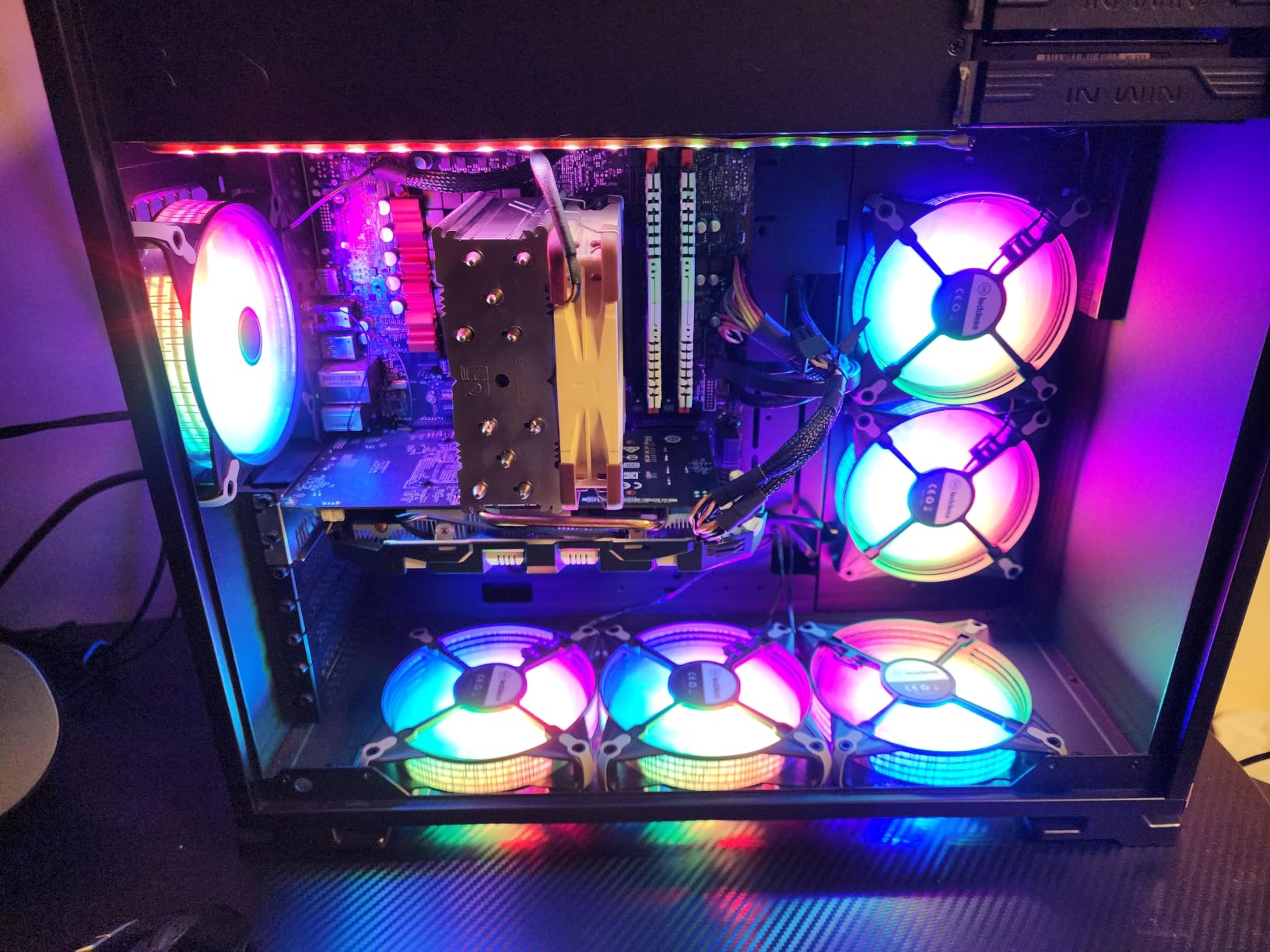 DS RGB Fans, 120mm 6 Pack Case Cooling LED Fans for White Black PC Case, CPU Cooler and Radiators System (DK Series) customer photo 1