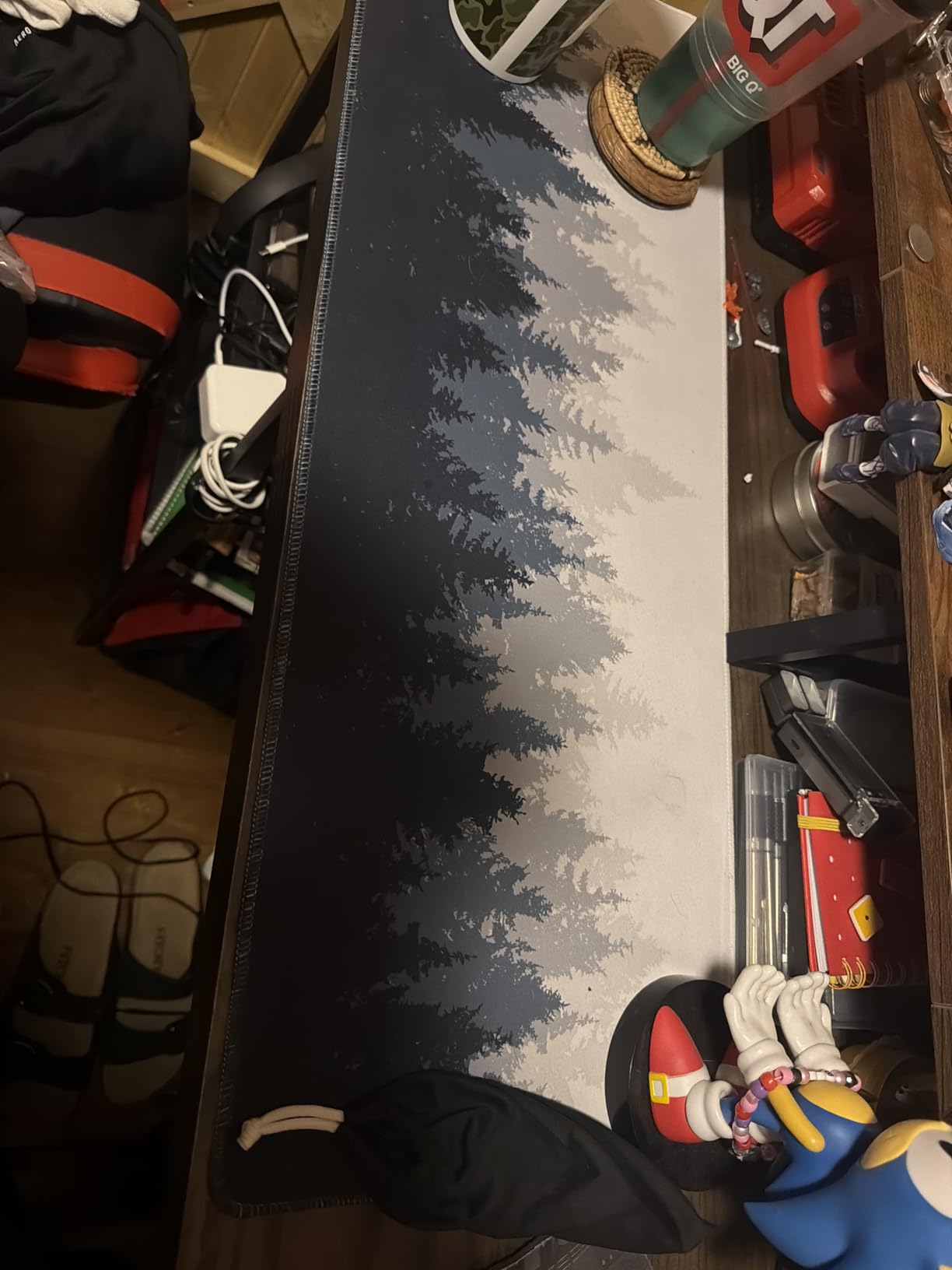 Brecoy Japanese Sea Wave Large Mouse Pad, Anime Black Gaming, Extended Kanagawa Mat Desk Pad, 3mm Thick Long Non-Slip Rubber Base Mice Pad, 31.5 X 11.8 Inch customer photo 2