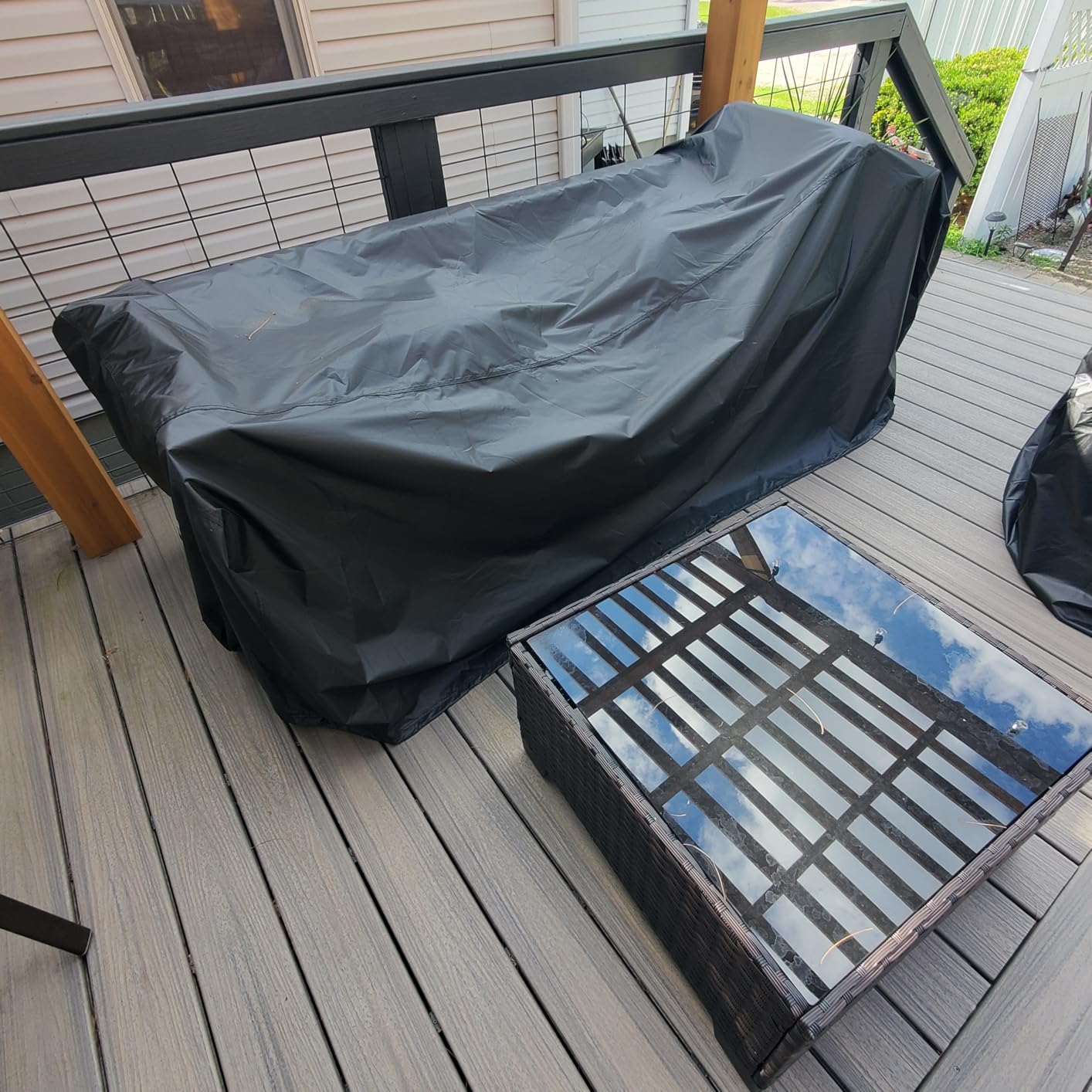Kipiea Patio Sofa Cover, Heavy Duty Outdoor Couch Covers Waterproof Winter, 3-Seat Patio Furniture Cover Loveseat, Outdoor Sofa Covers with Anti UV and No Tears, No Fading (78