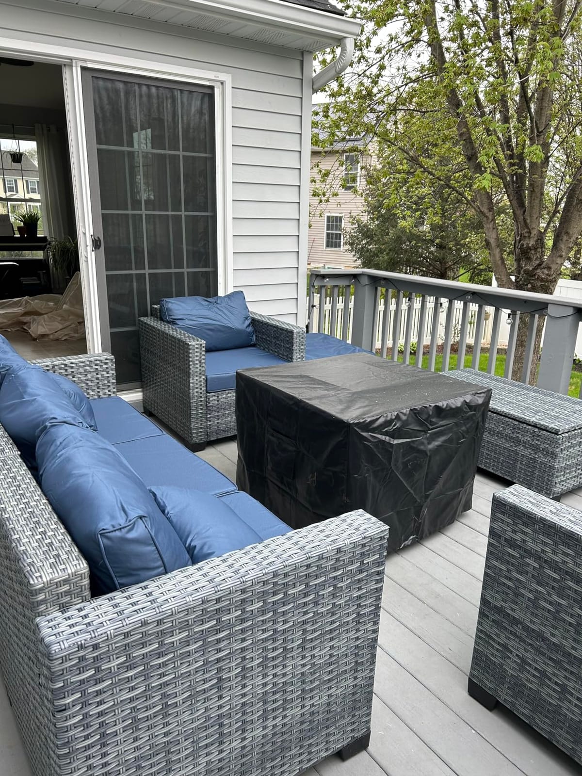 Lviden 6 Pieces Wicker Patio Furniture Sets Outdoor Conversation Set HDPE Rattan Sectional Sofa Couch with Storage Table and Non-Slip Cushions, Light Grey customer photo 2
