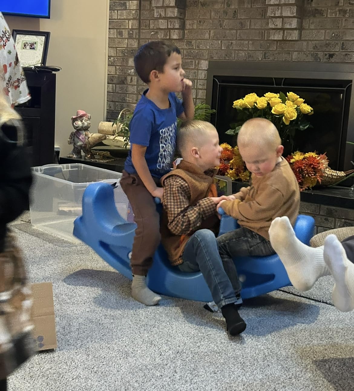Simplay3 Up and Down Teeter Totter Seesaw - Rocking Fun for Two Toddlers or Kids Ages 18 Months to 5 Yrs- Sapphire, Made in USA customer photo 2