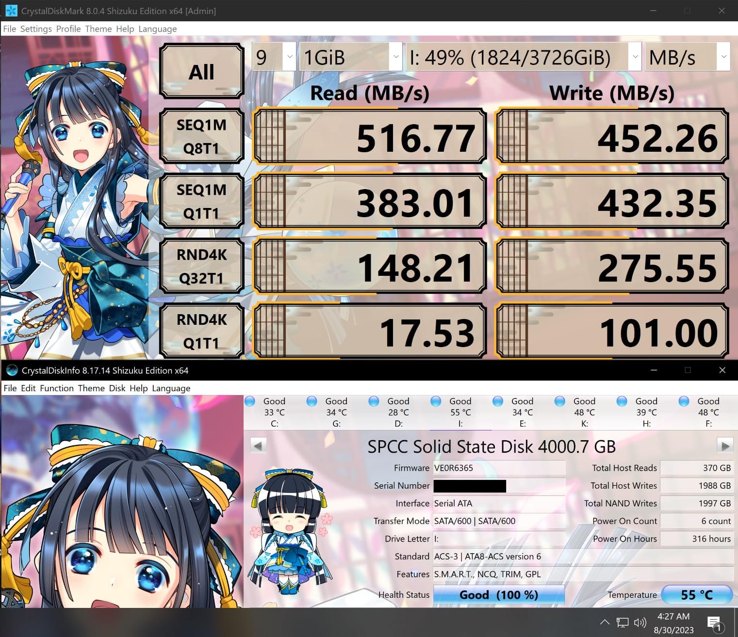 SP Silicon Power 4TB SSD 3D NAND A55 SLC Cache Performance Boost SATA III 2.5'' 7mm (0.28'') Internal Solid State Drive (SP004TBSS3A55S25) customer photo 1