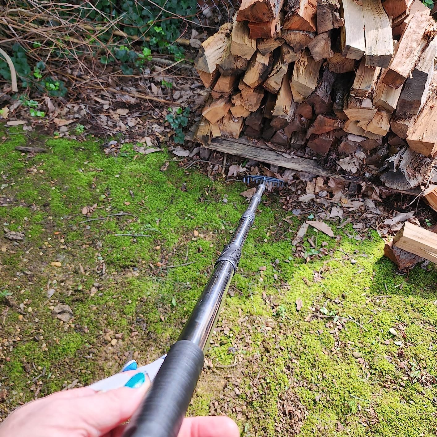 Rake for Leaves Heavy Duty 72 Inch Long Expandable Leaf Rake, 18 Inch Wide Garden Rakes with 25 Reinforced Tines and Stainless Steel Handle for Lawn, Yard, Leaf Cleanup customer photo 1