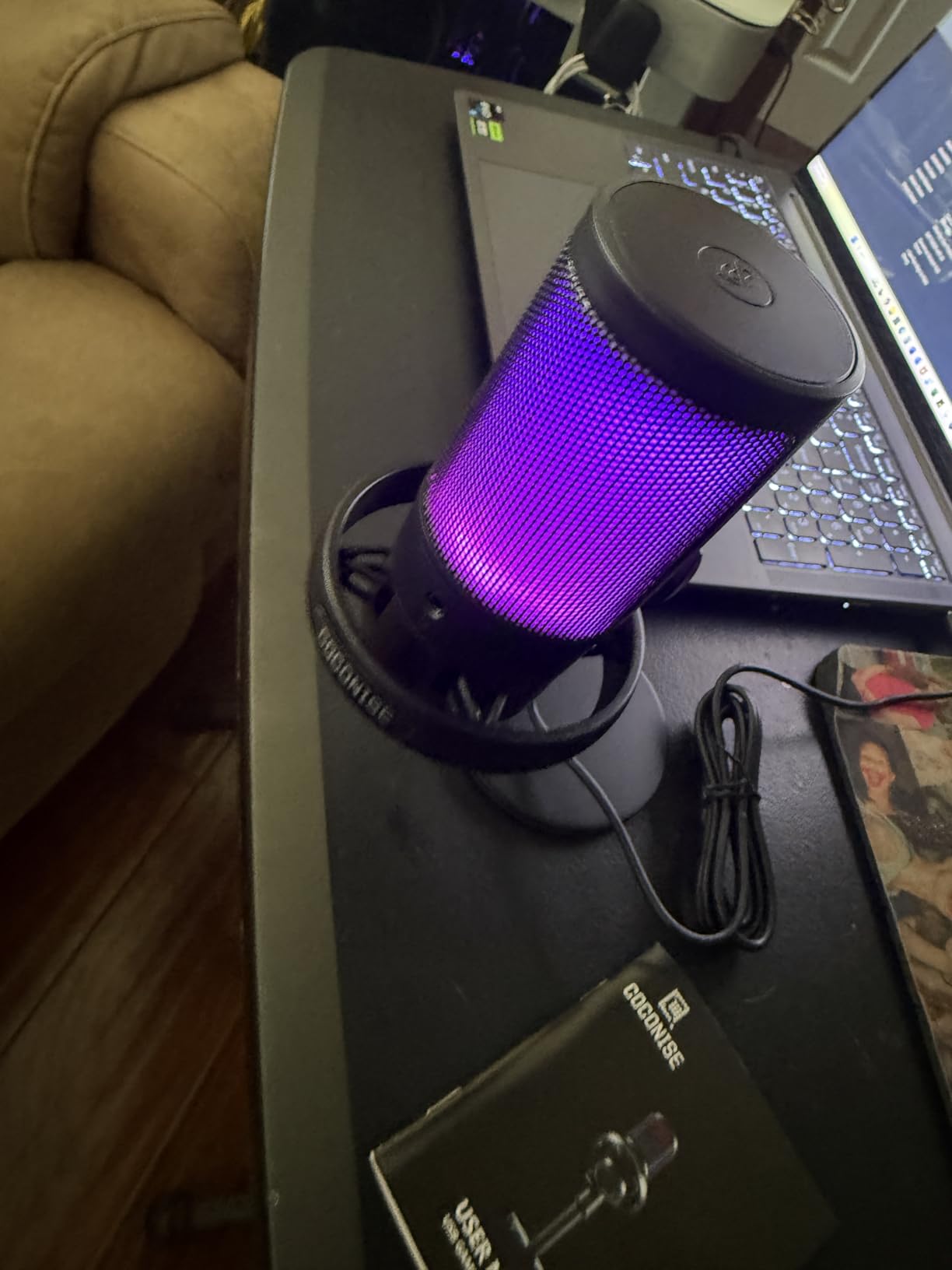 Gaming Microphone for PC: USB Mic for Podcasts Videos & Streaming - Condenser Mic with Quick Mute & Pop Filter - RGB Microphone Gift for Gamer boys - Compatible with PS4/5 & Computer & Laptop customer photo 1