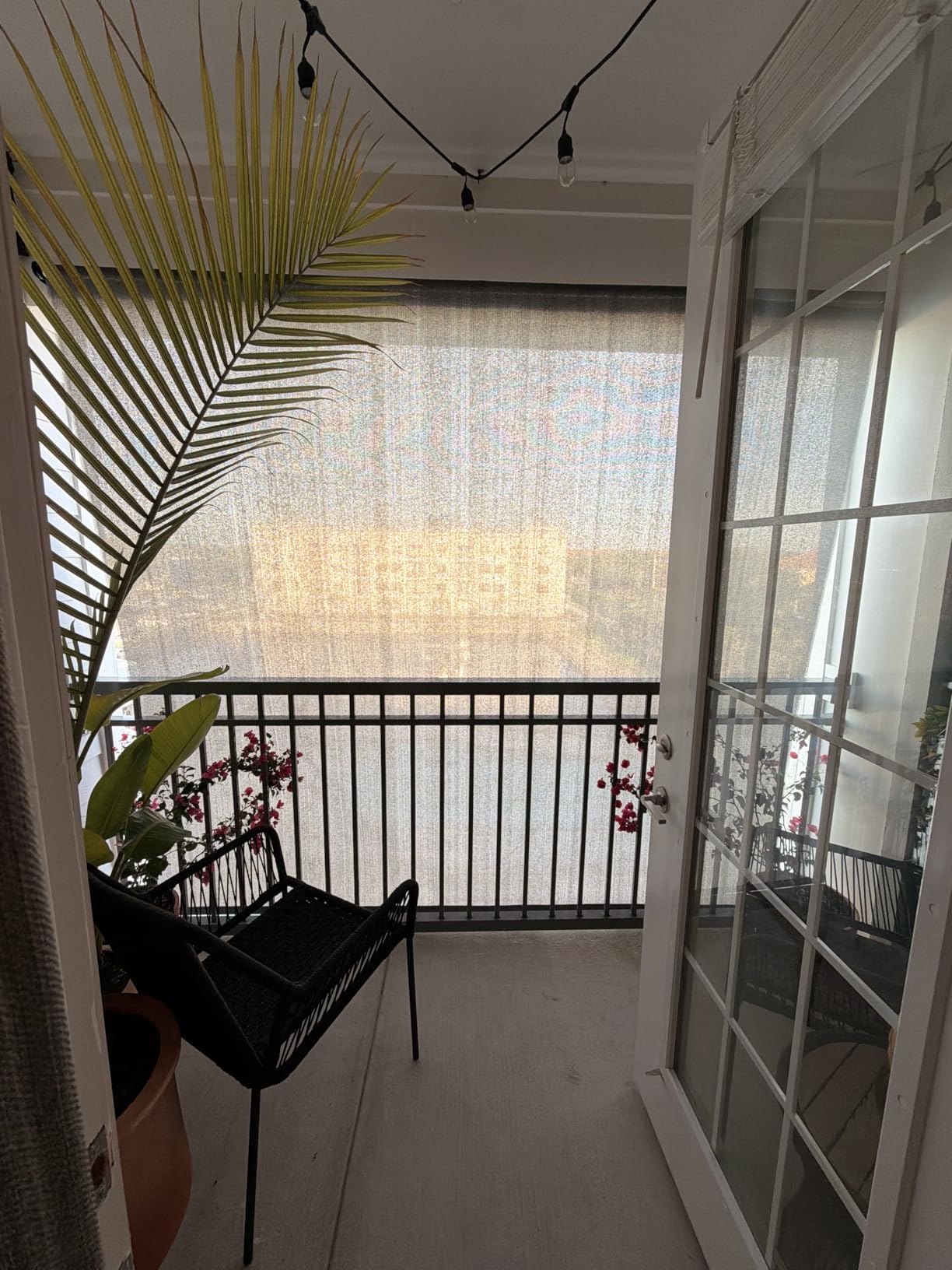 VICLLAX Outdoor Roller Shade Fabric for Porch Gazebo, Patio Cordless Blinds Roll Up Shade (8' W X 8' L), Anthracite Grey customer photo 1