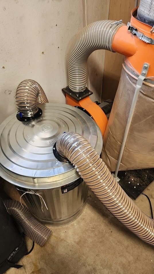 POWERTEC 70293V Cyclone Dust Collector and Separator Kit w/Clear 6 Gallon Dust Bucket, Hoses, Reducers, Couplers and Hose Clamps customer photo 1