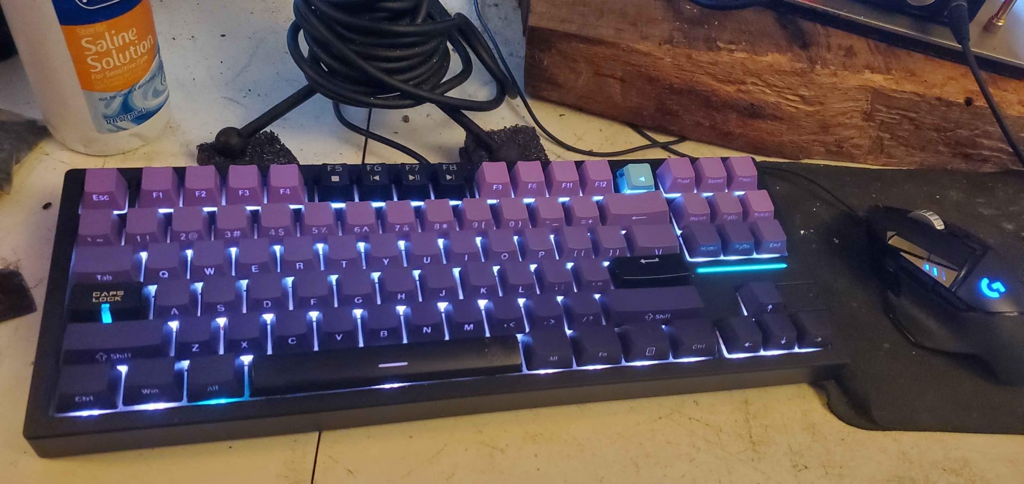 XVX Side Print Keycaps, Shine Through Double Shot PBT Keycaps, Custom Key caps 60 65 75 100 Percent, Gradient Purple 136 Keys Set, OEM Profile, Minimalist Style for Cherry Gateron MX Switches Keyboard customer photo 1