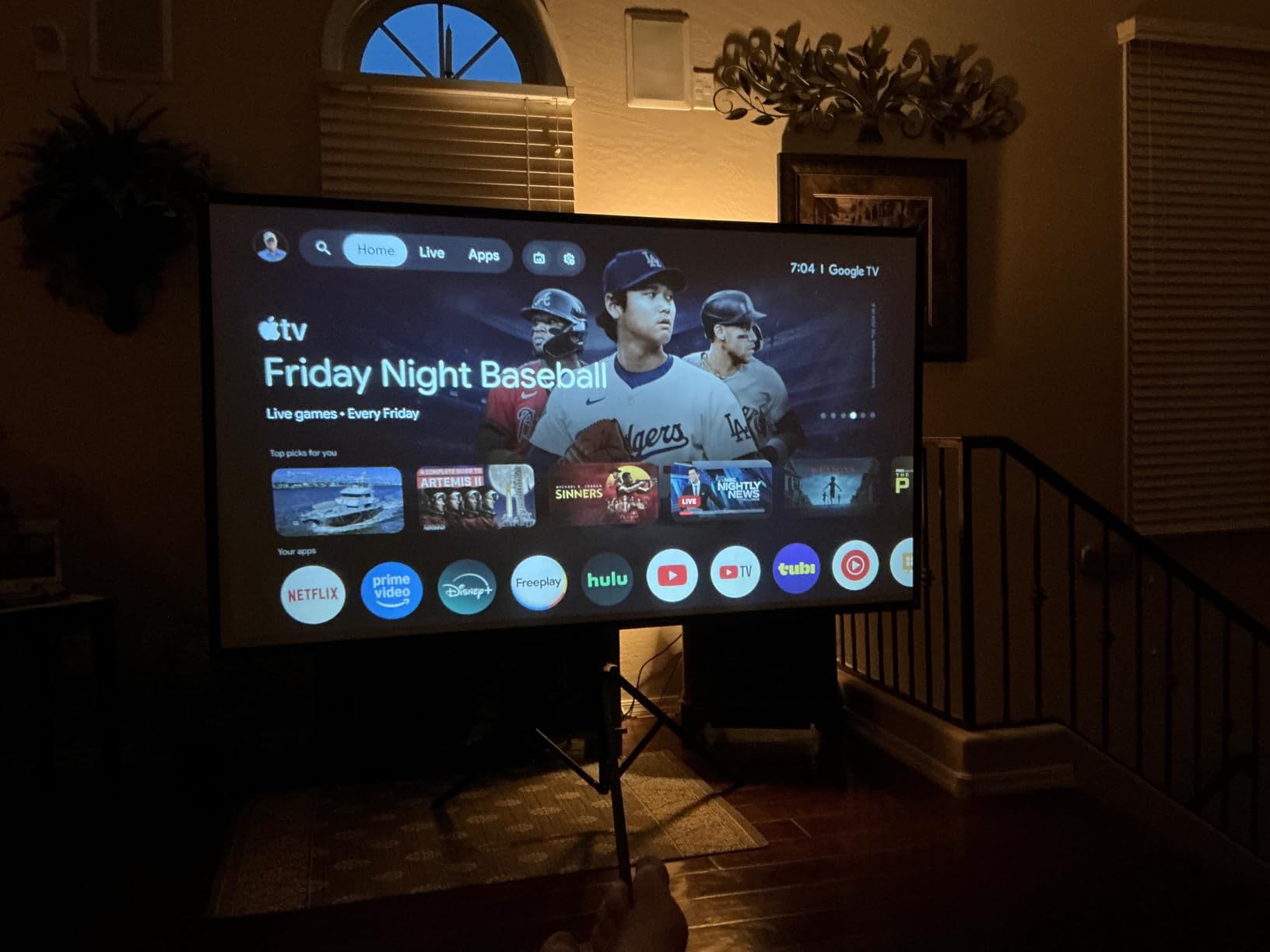 Projector Screen with Stand, 80 Inch Portable Projector Screen Outdoor Indoor, 1.5 Gain ALR Projection Screen, Anti Light, 4K Ultra HD 16:9 Outdoor Movie PVC Screen for Movie Night (Grey Screen) customer photo 2