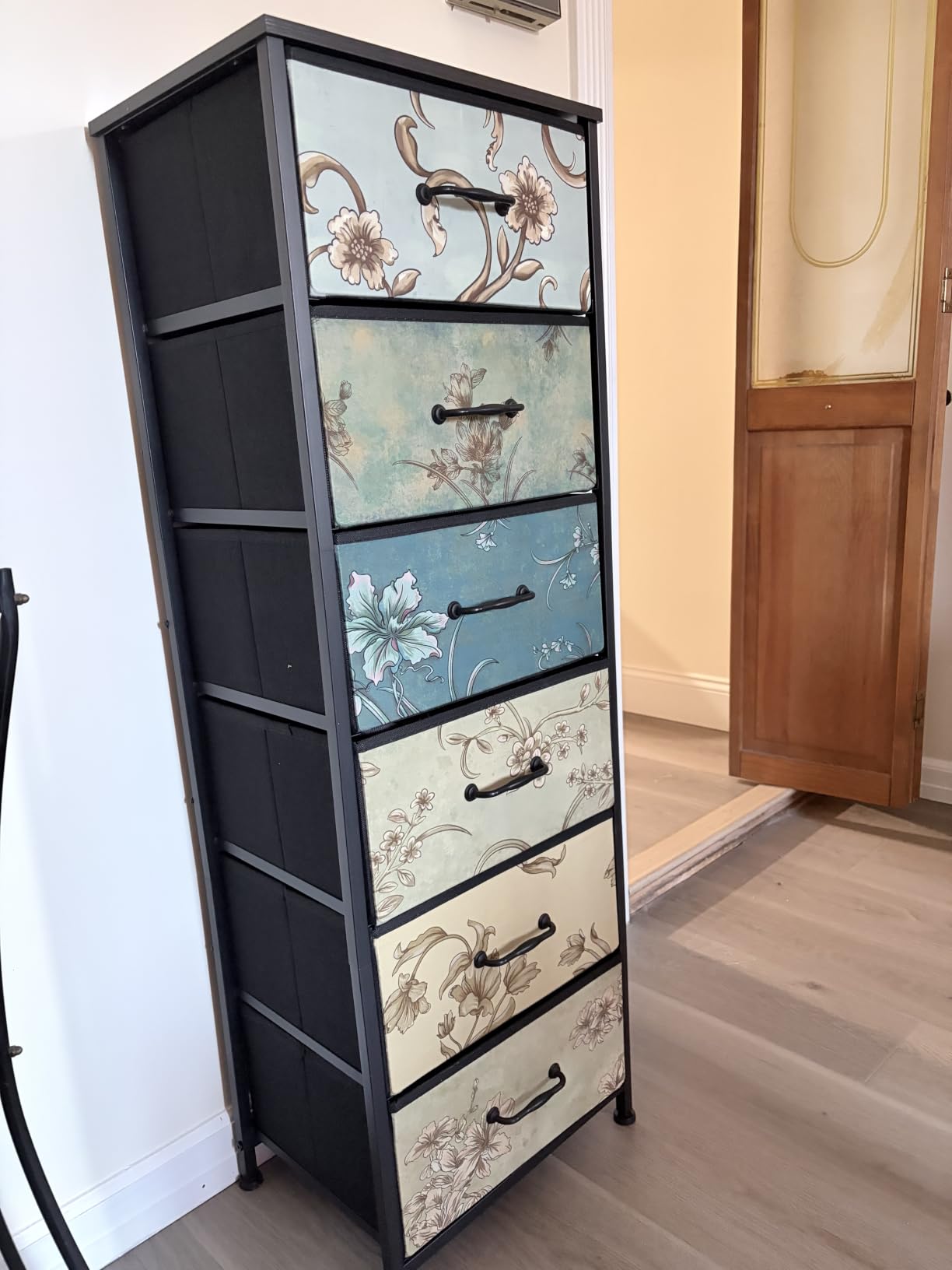 Furnulem 4 Drawer Dresser, Vintage Nightstand, Fabric Chest of Drawers customer photo 1