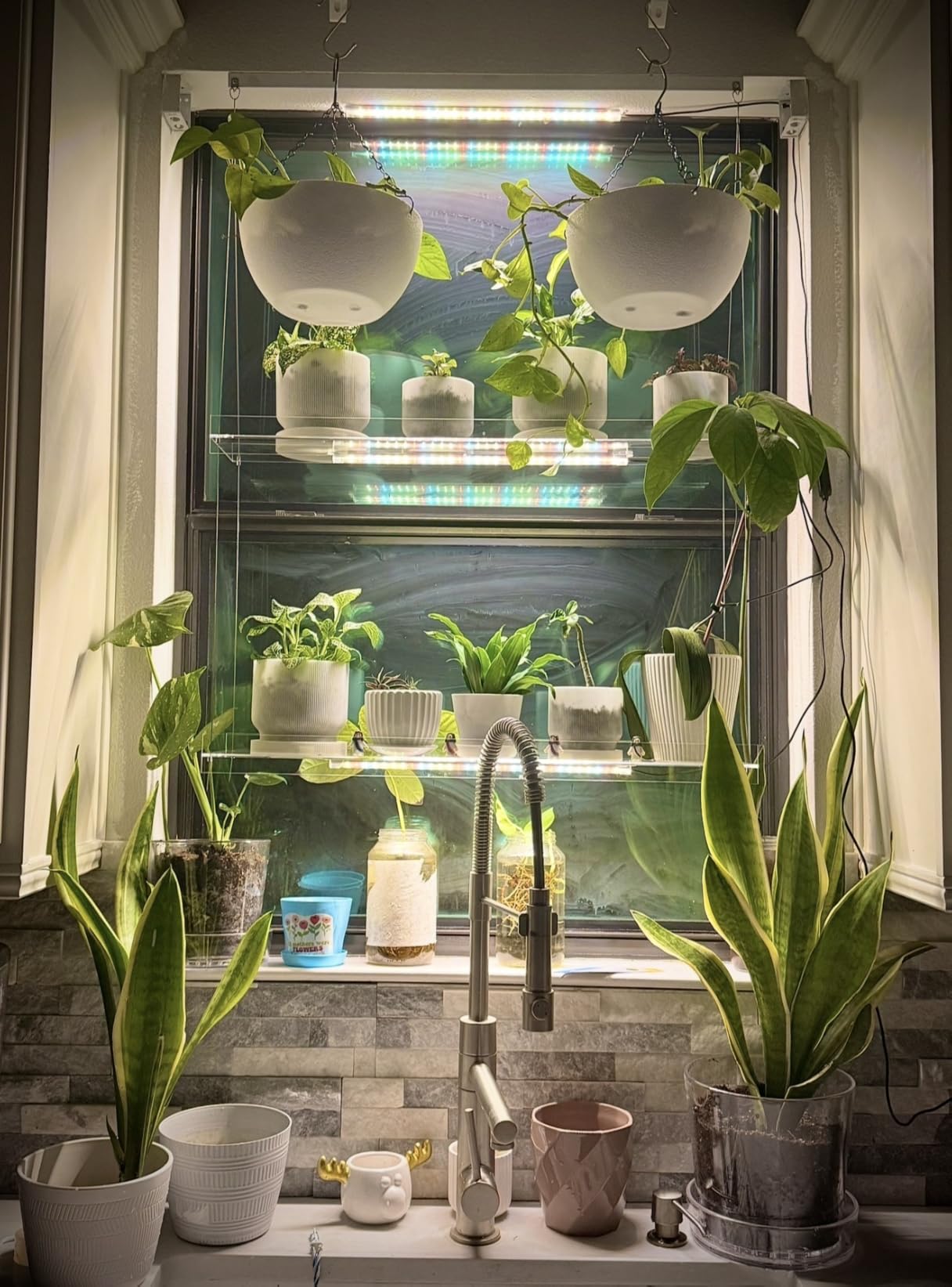Kullsinss 16in Grow Light Strips, 4-Bar 240 LEDs Full Spectrum Plant Light customer photo 2