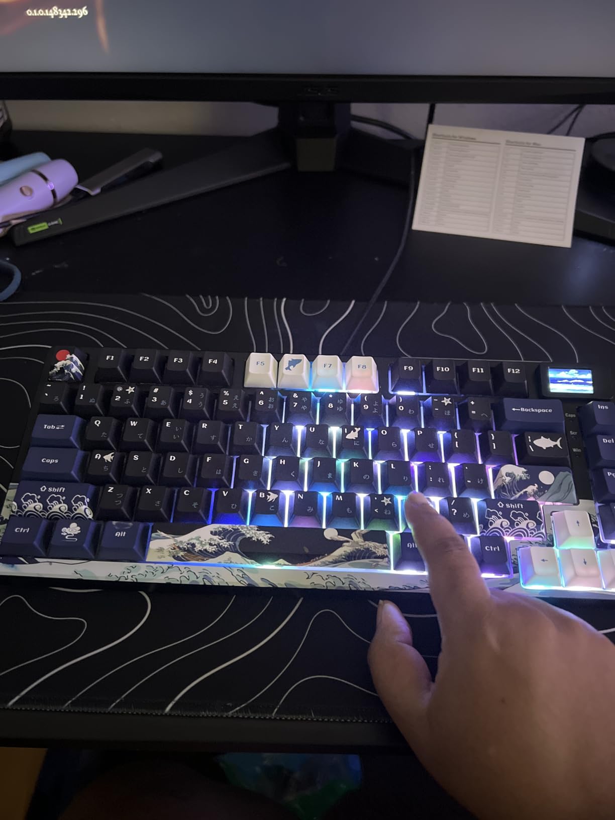 Womier SK80 75% Keyboard with Color Multimedia Display Gaming Keyboard | Creamy Sound Mechanical Wired Hot Swappable Gasket RGB Custom Key board, Pre-lubed Stabilizer for Mac/Win, Black Kanagawa customer photo 2