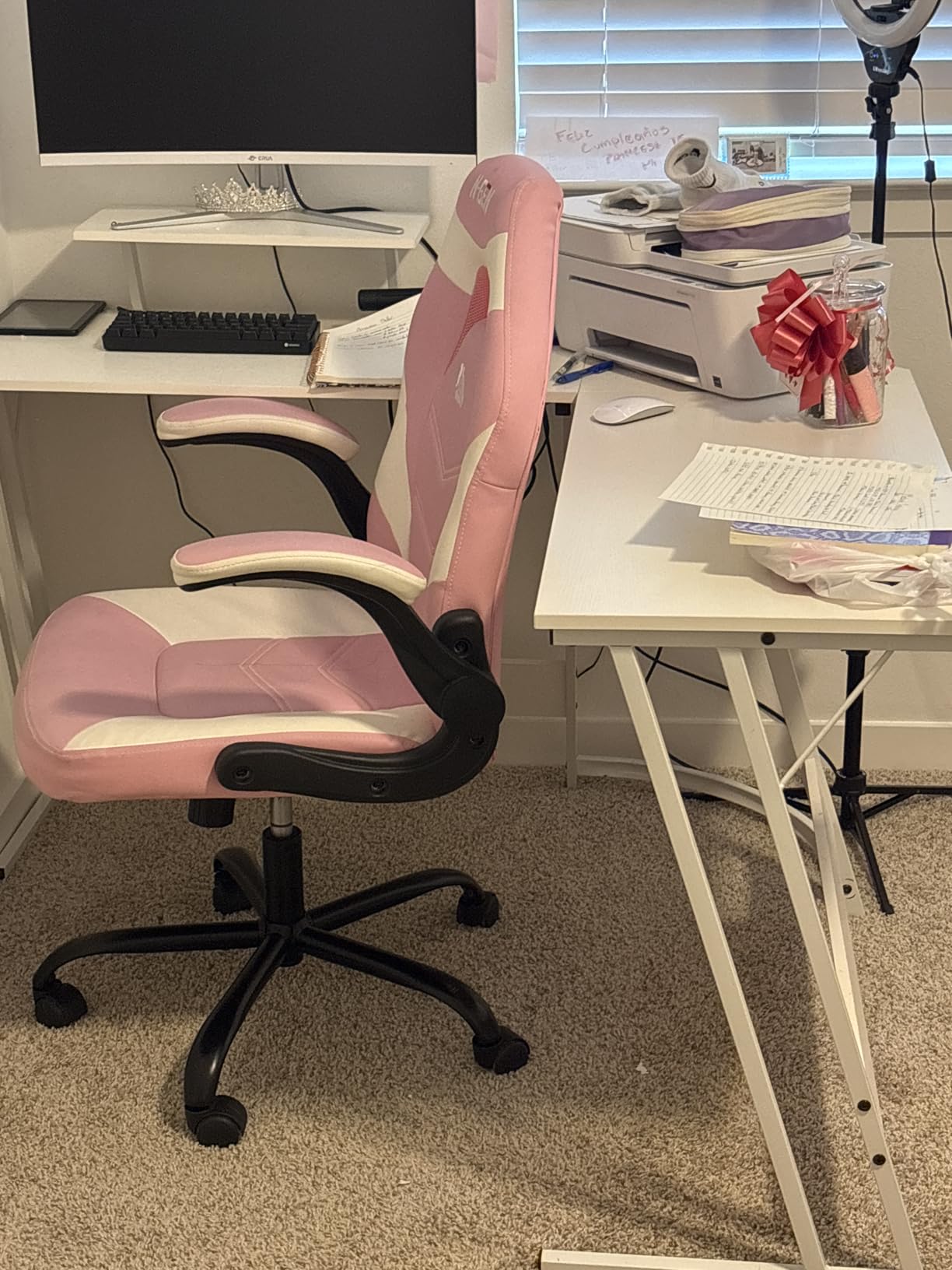 PayLessHere | L-Shaped Corner Desk | Black | Z-Shaped Design Computer Desk customer photo 2
